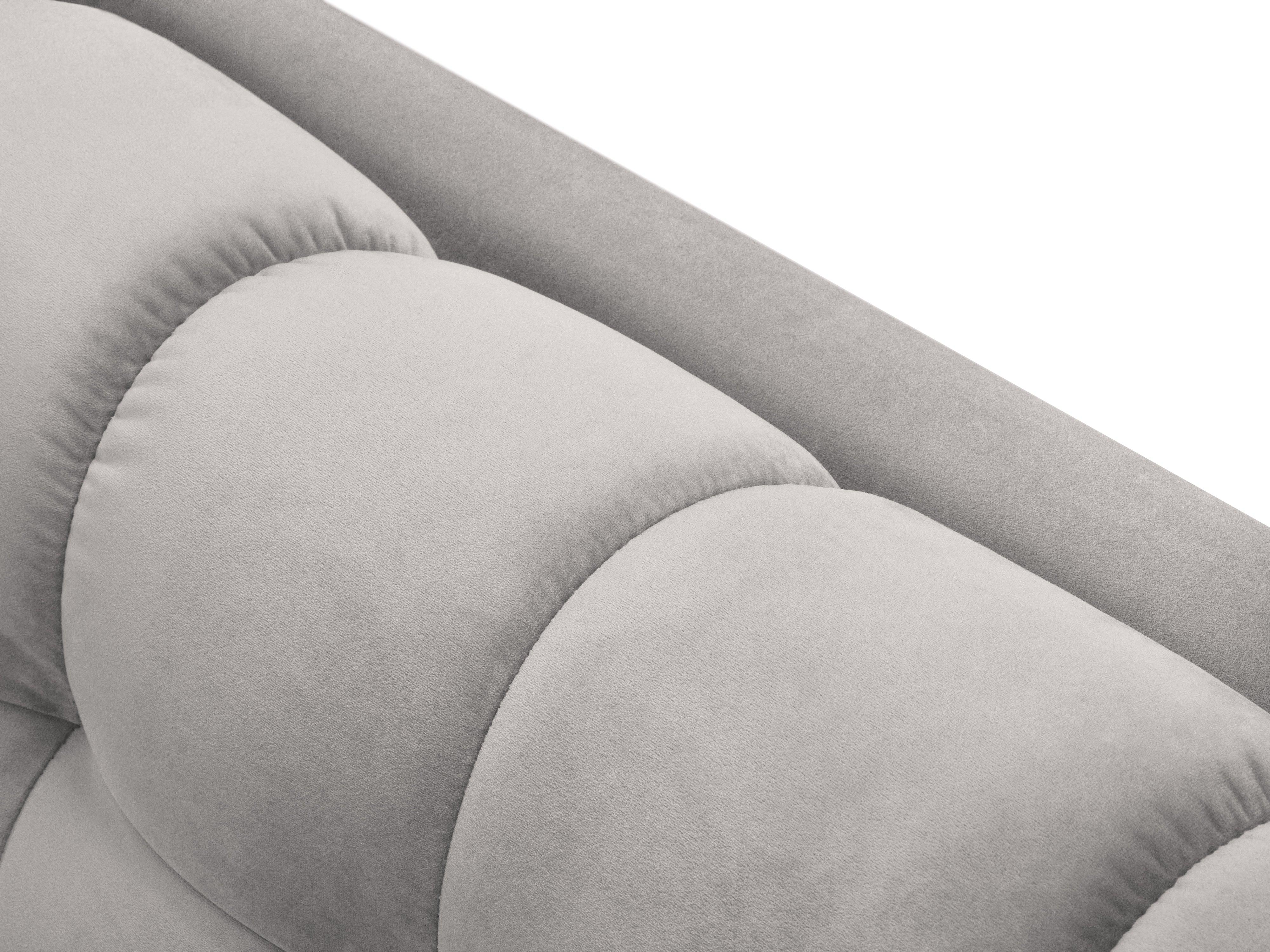 Sofa aksamitna 2-osobowa BALI srebrny z czarną podstawą Cosmopolitan Design Eye on Design