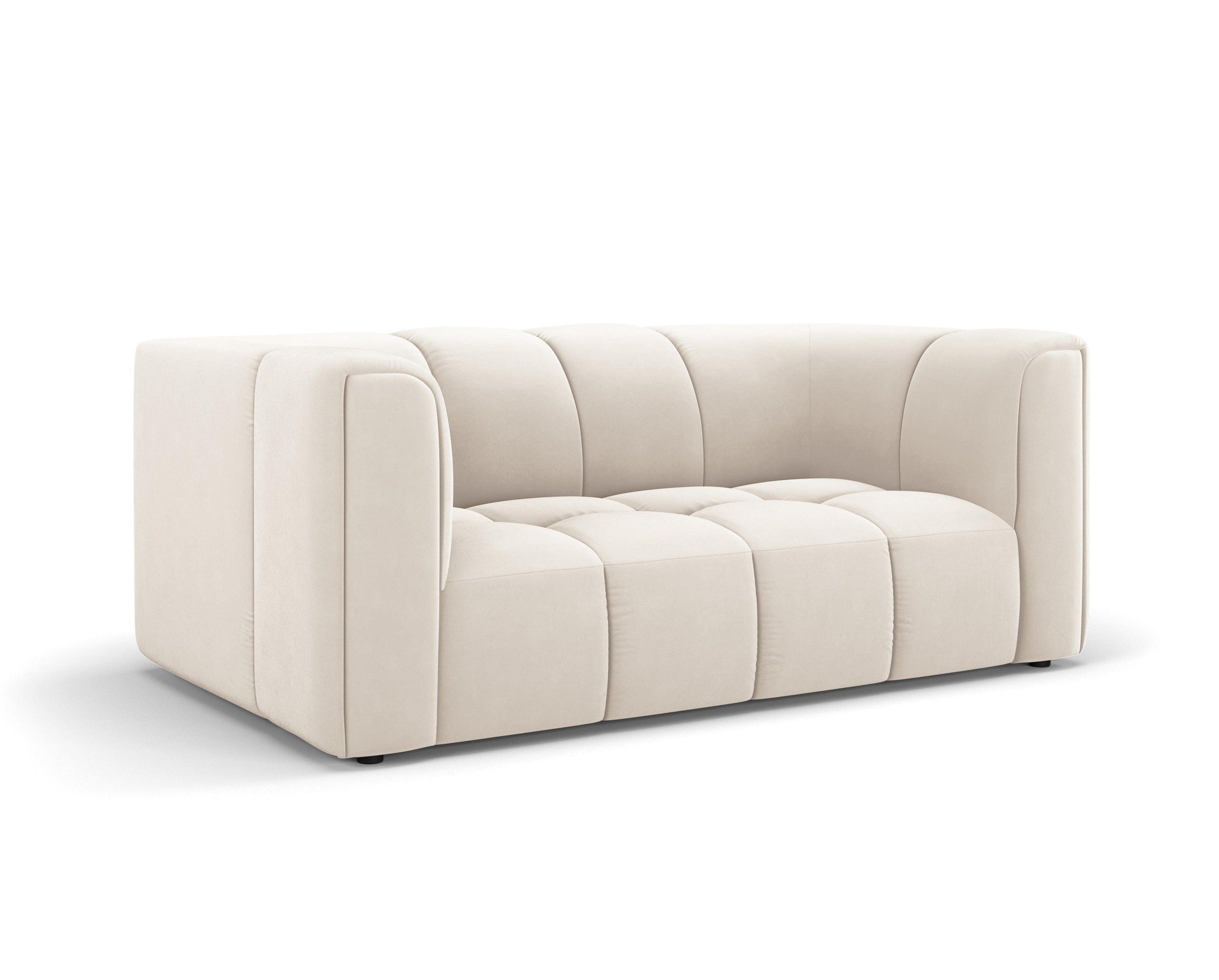 Sofa aksamitna 2-osobowa FRANCESCA jasnobeżowy – Besolux