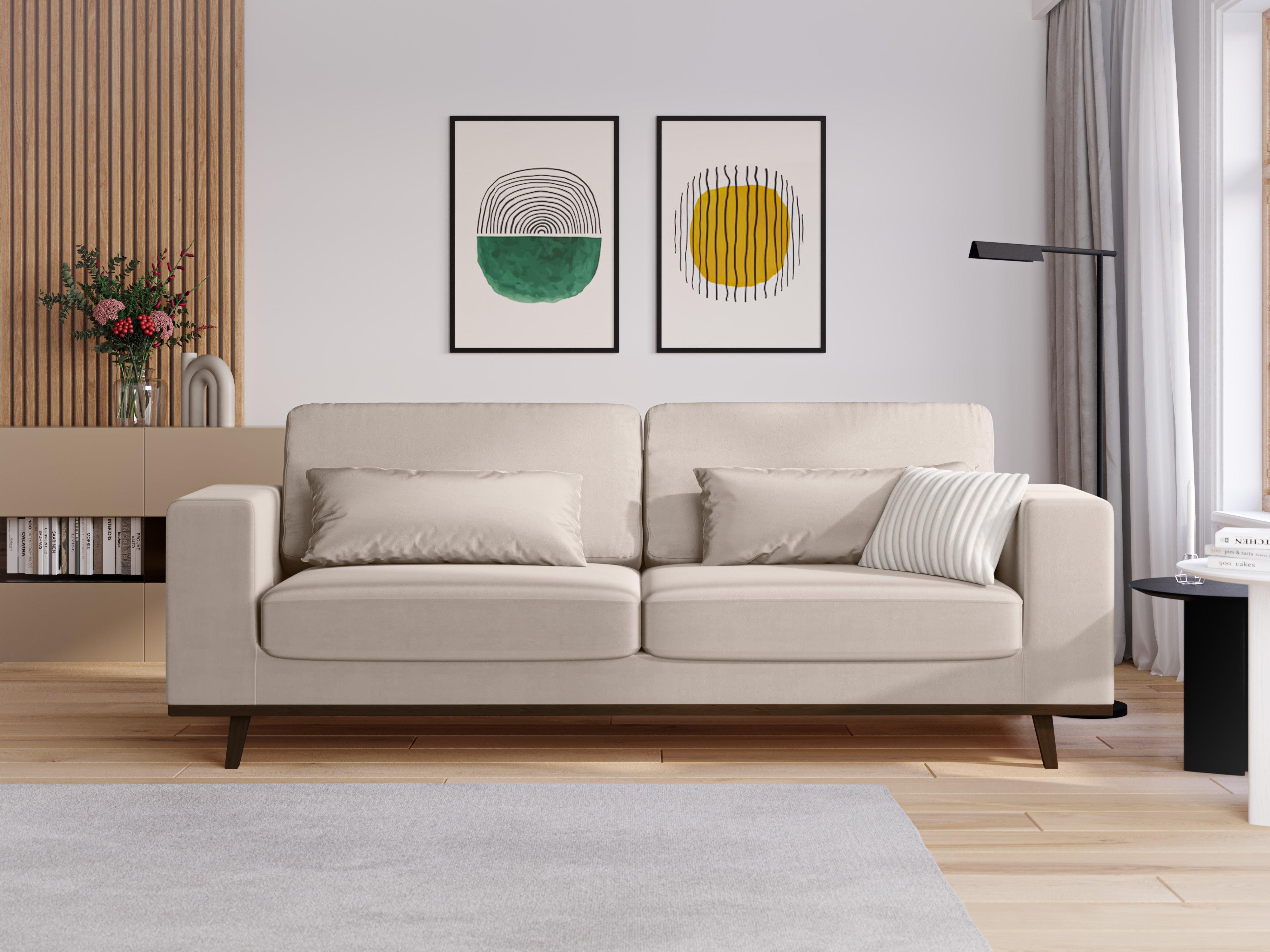 Sofa aksamitna 2-osobowa HEBE beżowy Mazzini Sofas Eye on Design