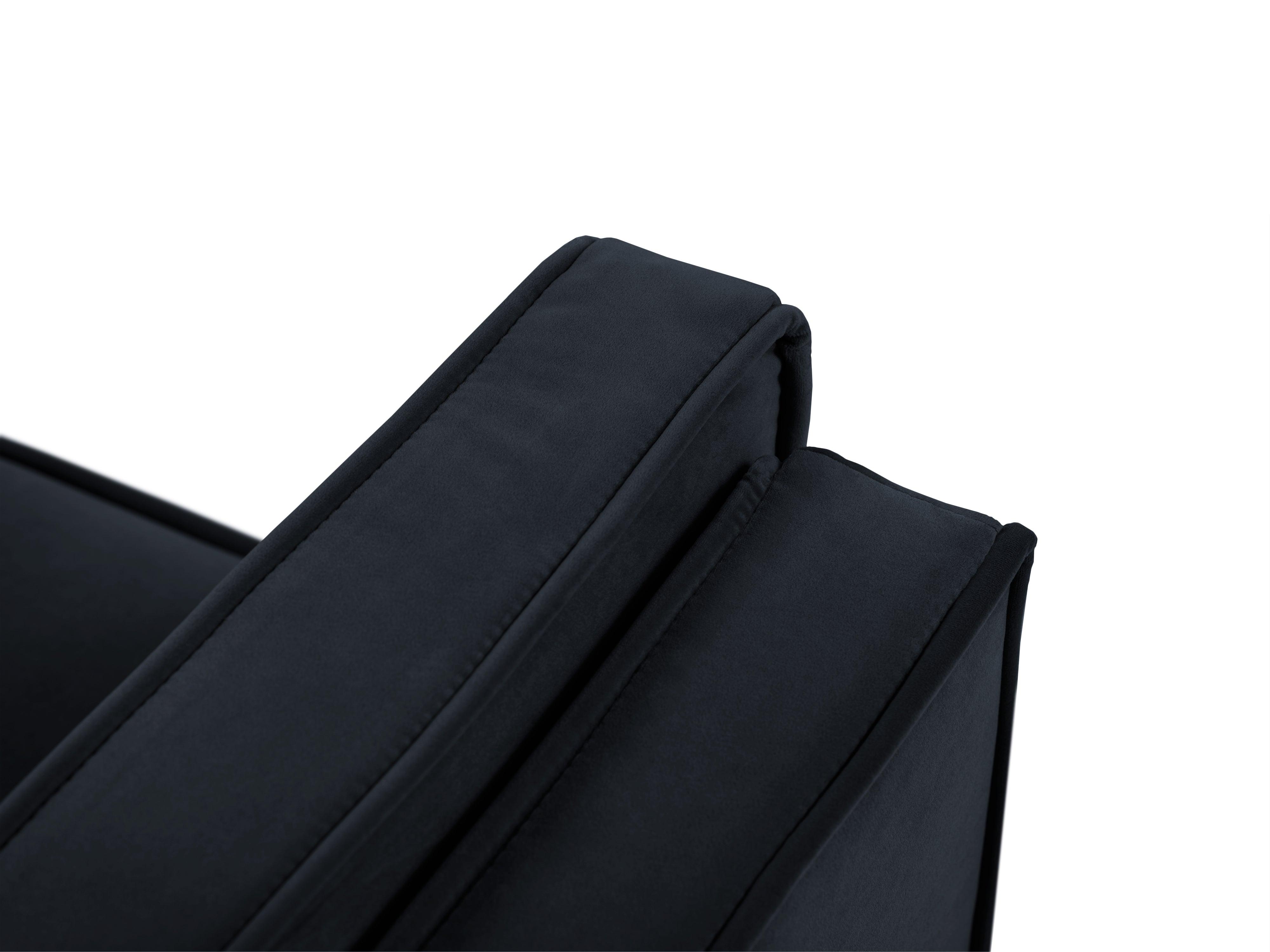 Sofa aksamitna 2-osobowa LUIS ciemnoniebieski z czarną podstawą Milo Casa Eye on Design