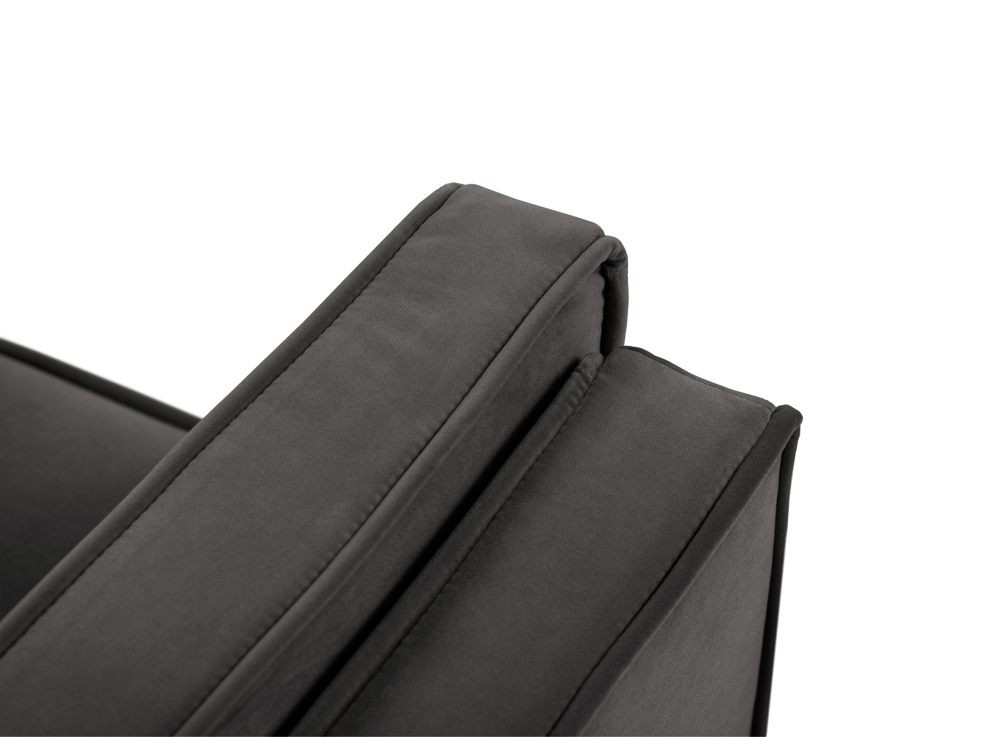 Sofa aksamitna 2-osobowa LUIS ciemnoszary z czarną podstawą Milo Casa Eye on Design
