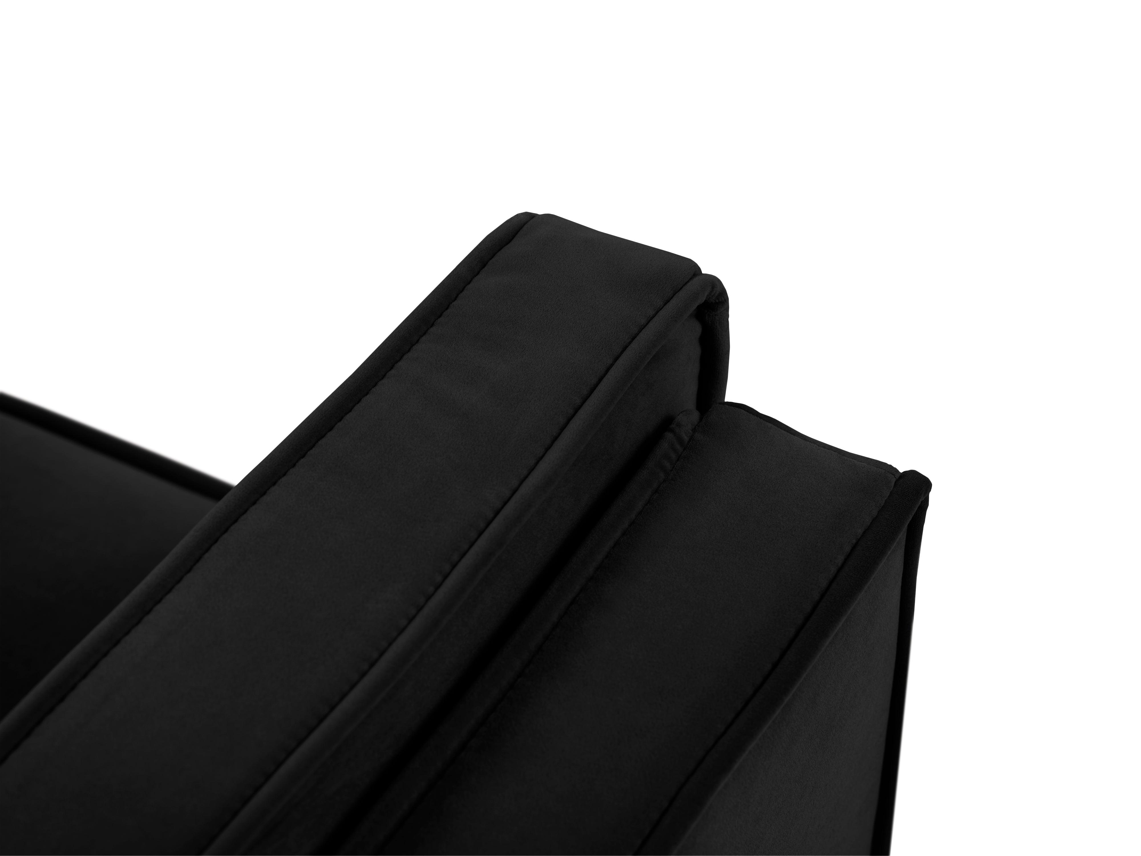 Sofa aksamitna 2-osobowa LUIS czarny z czarną podstawą Milo Casa Eye on Design