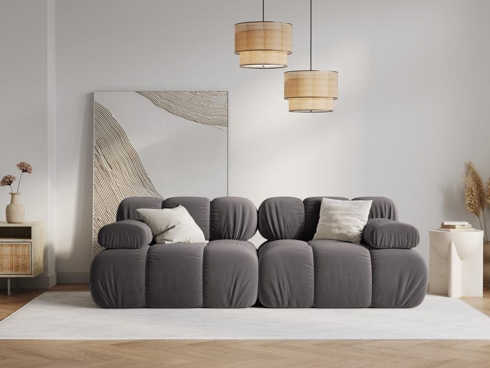 Sofa aksamitna 2-osobowa TROPEA ciemnoszary Milo Casa Eye on Design