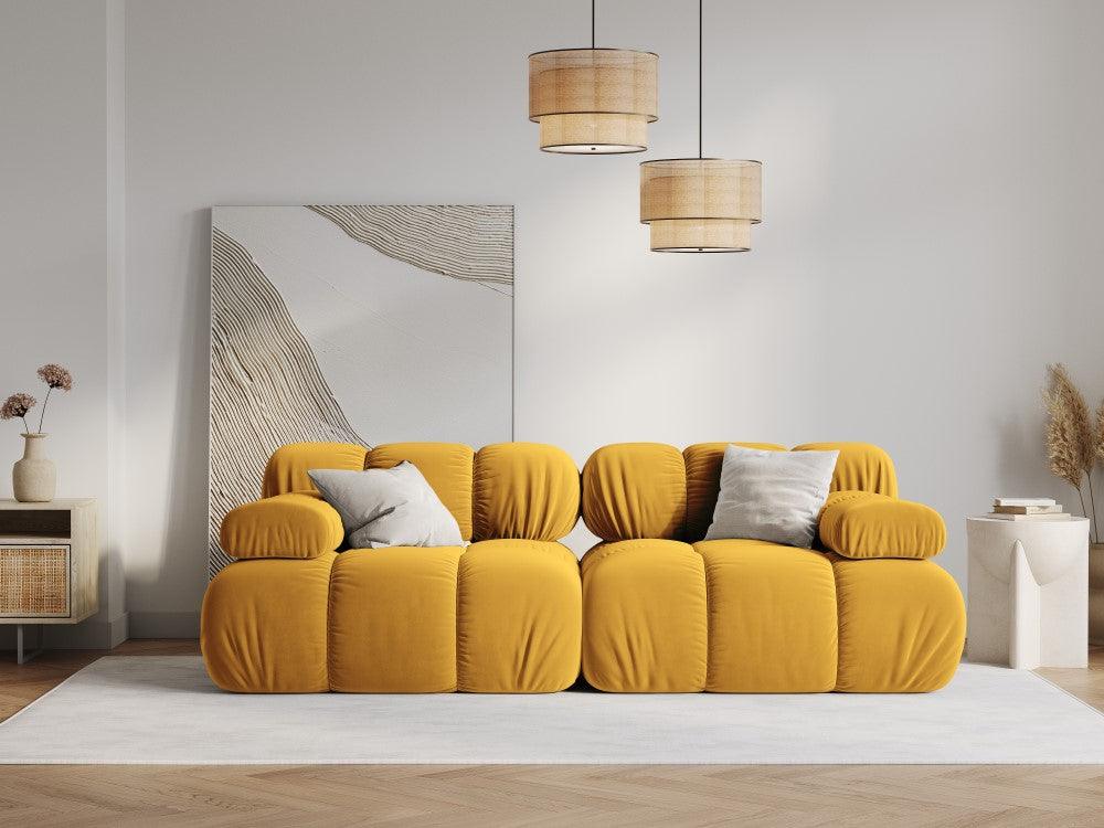 Sofa aksamitna 2-osobowa TROPEA musztardowy Milo Casa Eye on Design