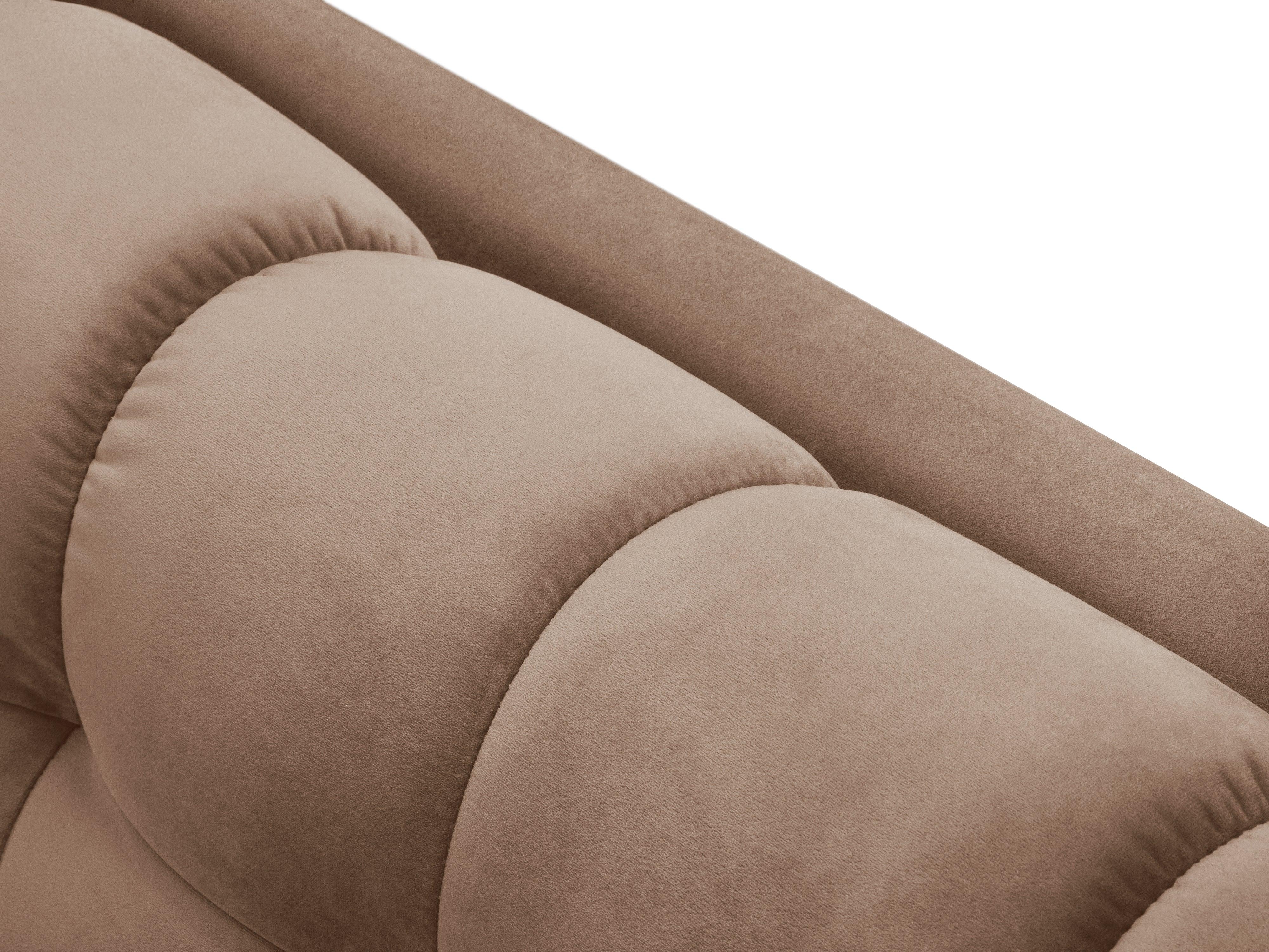 Sofa aksamitna 3-osobowa BALI beżowy ze złotą podstawą Cosmopolitan Design Eye on Design
