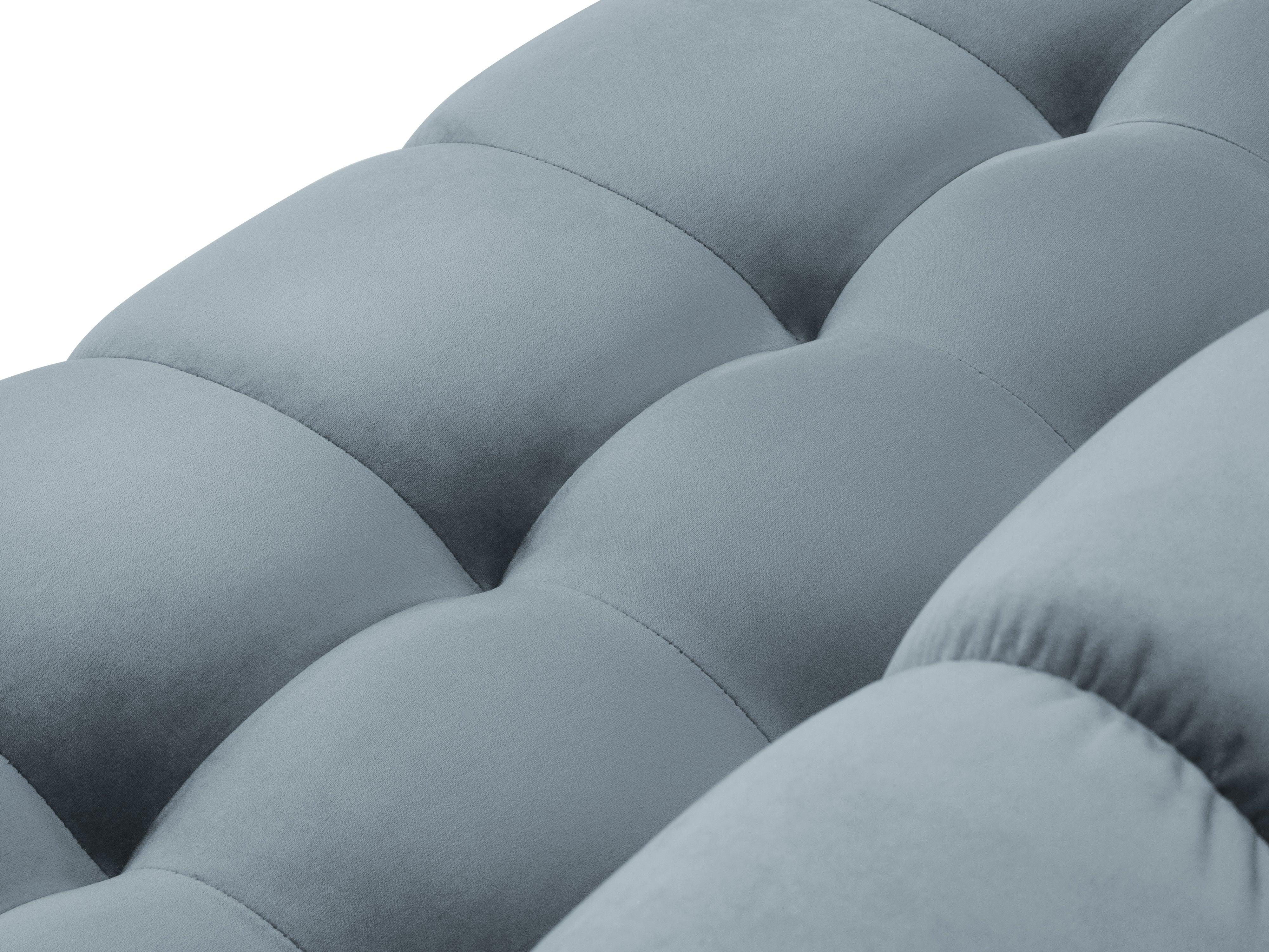 Sofa aksamitna 3-osobowa BALI jasnoniebieski z czarną podstawą Cosmopolitan Design Eye on Design