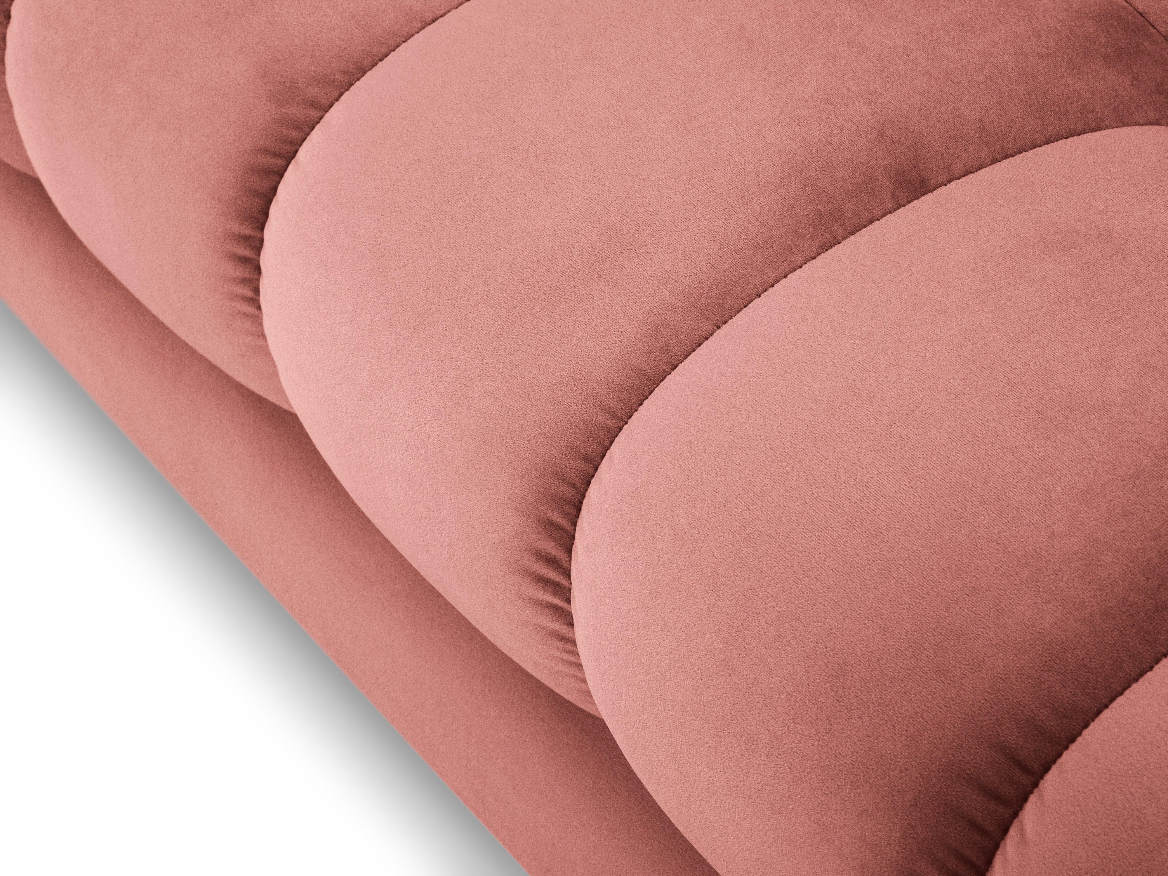 Sofa aksamitna 3-osobowa BALI różowy ze złotą podstawą Cosmopolitan Design Eye on Design