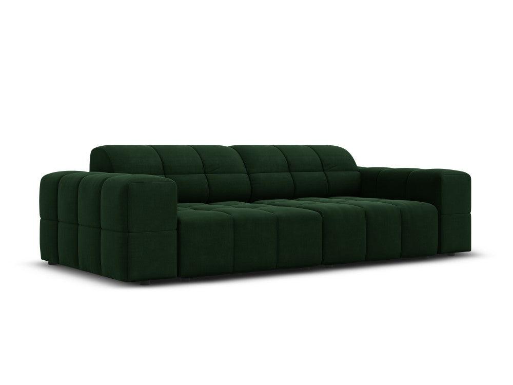Sofa aksamitna 3-osobowa CHICAGO butelkowa zieleń Cosmopolitan Design Eye on Design