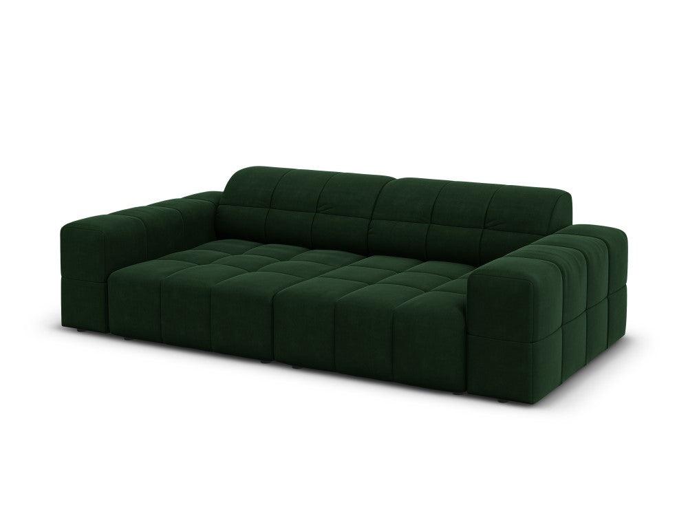 Sofa aksamitna 3-osobowa CHICAGO butelkowa zieleń Cosmopolitan Design Eye on Design