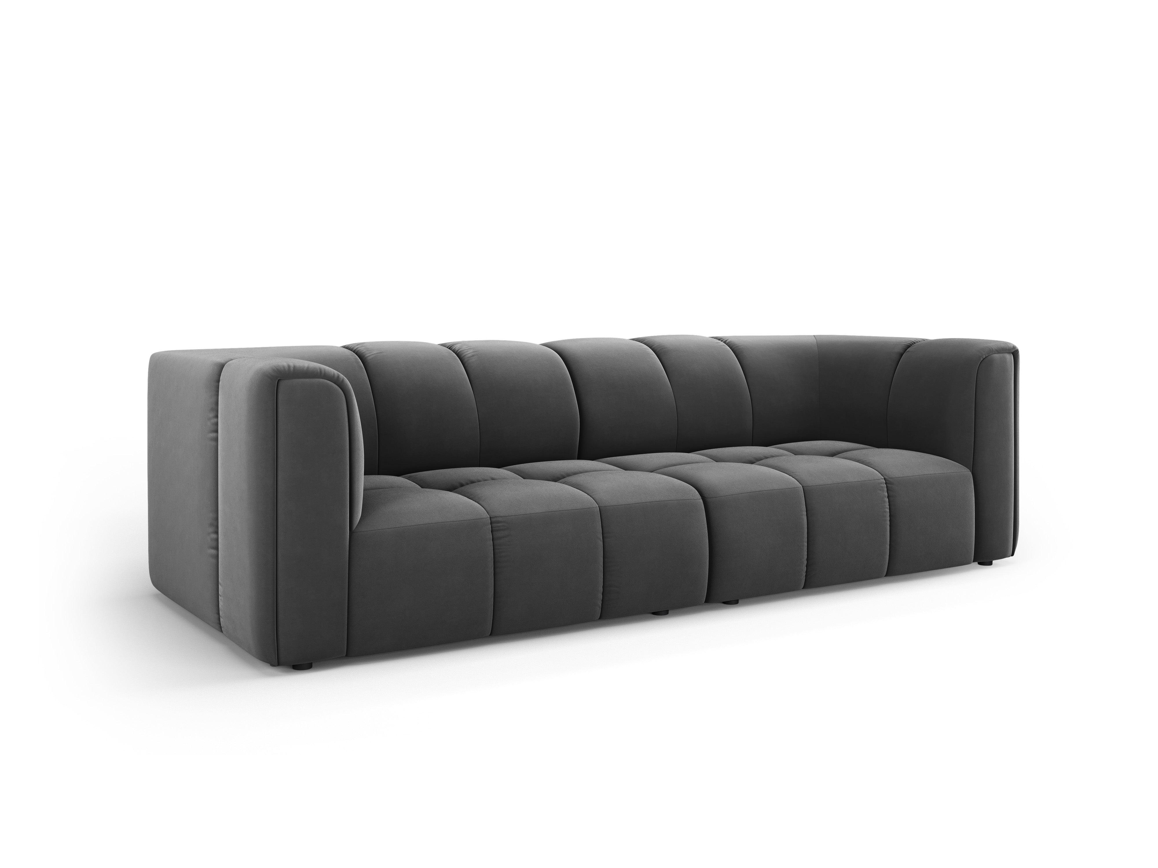 Sofa aksamitna 3-osobowa FRANCESCA szary Milo Casa Eye on Design
