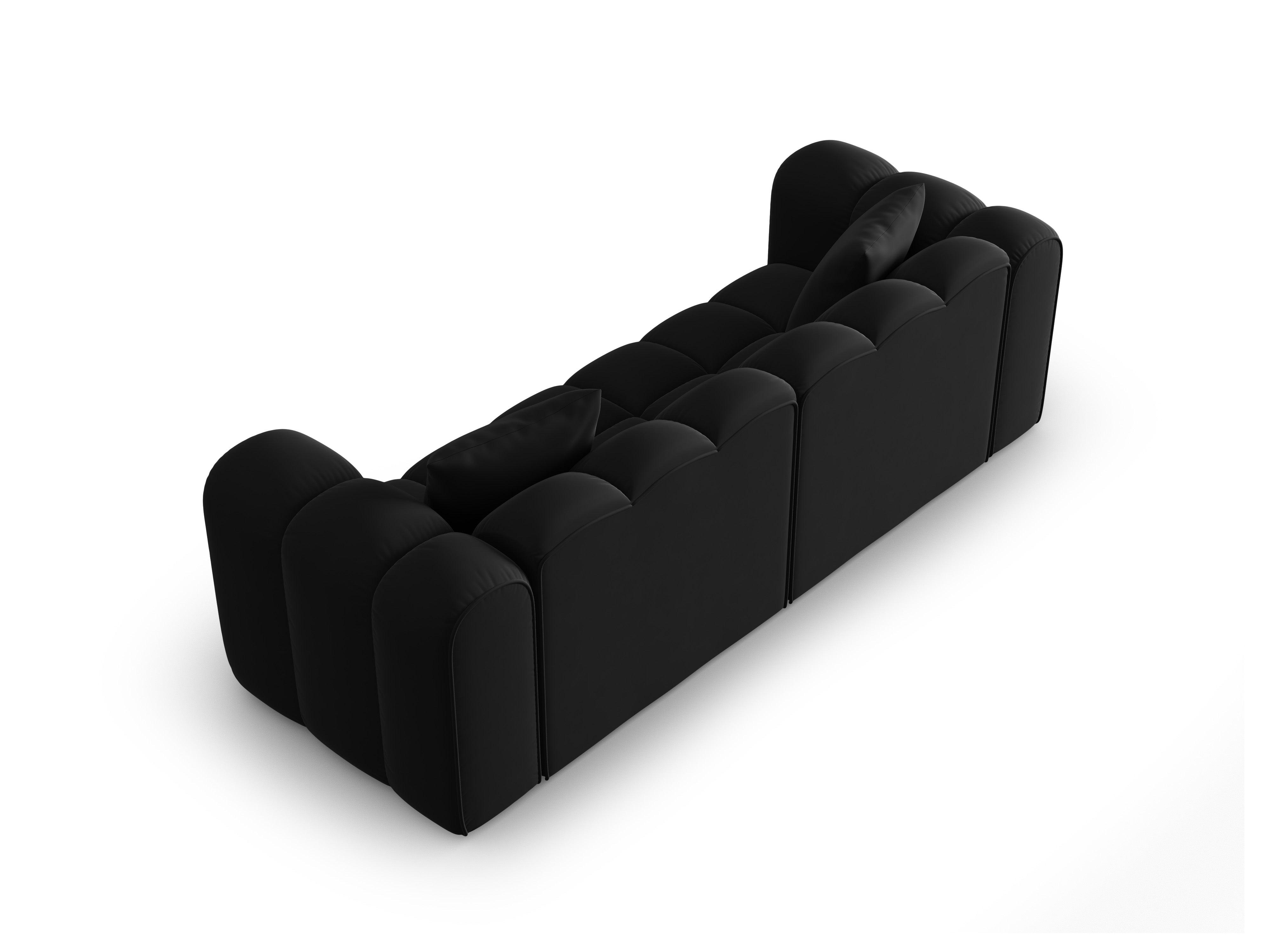 Sofa aksamitna 3-osobowa HALLEY czarny Windsor & Co Eye on Design