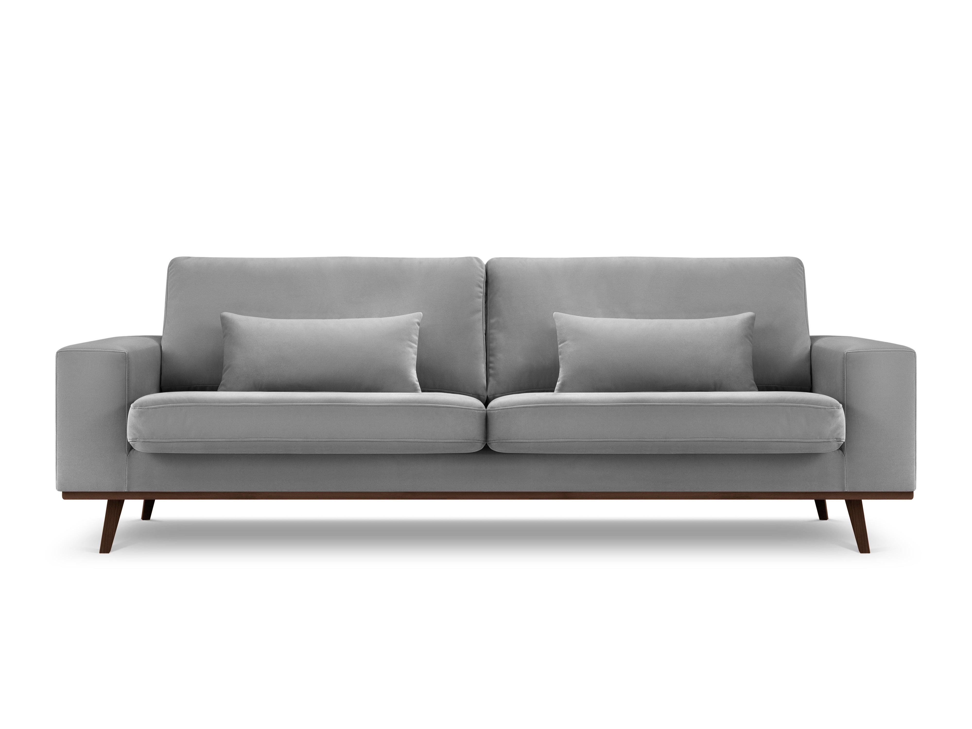 Sofa aksamitna 3-osobowa HEBE szary Mazzini Sofas Eye on Design