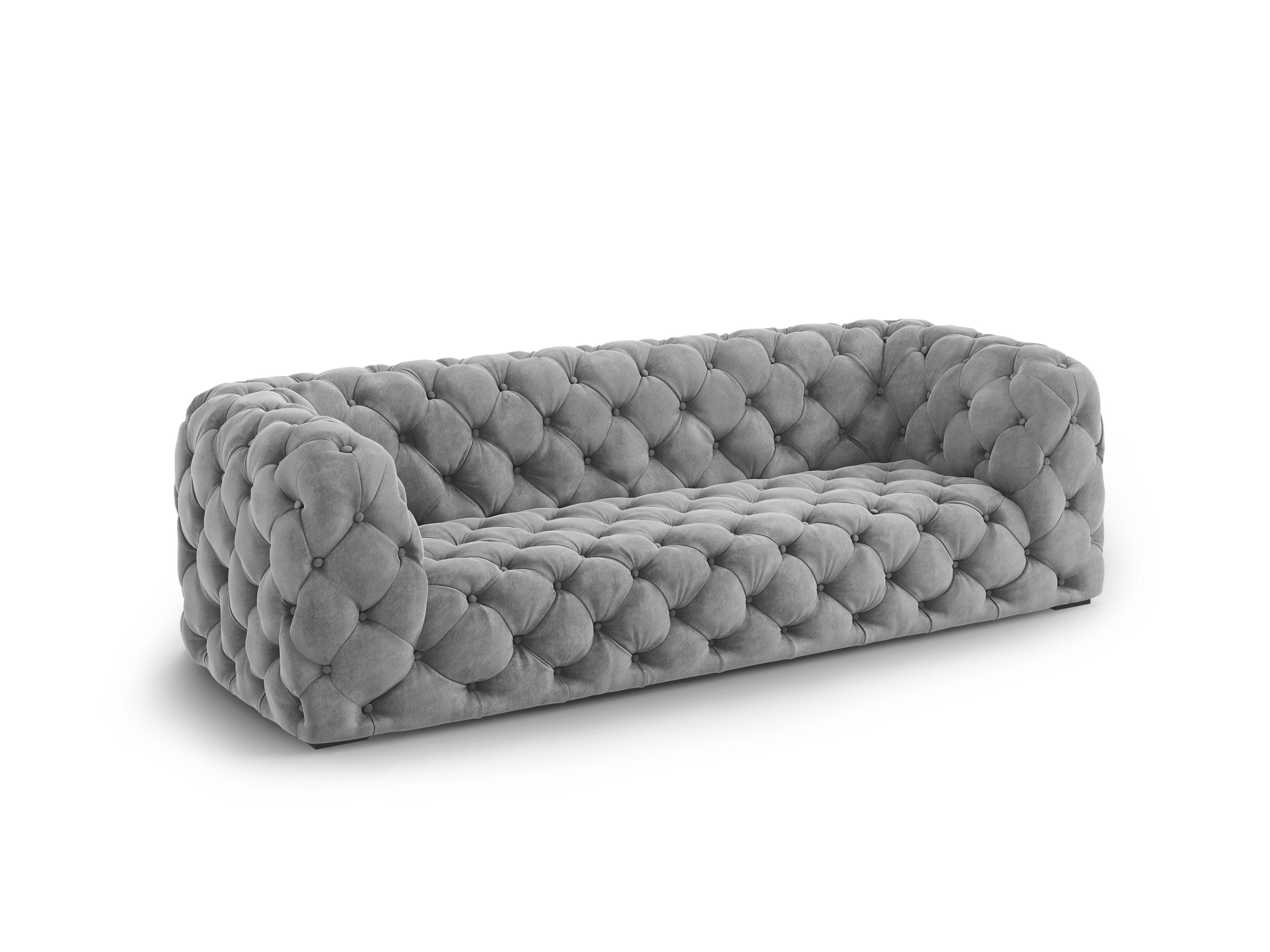 Sofa aksamitna 3-osobowa LOGE szary Windsor & Co Eye on Design
