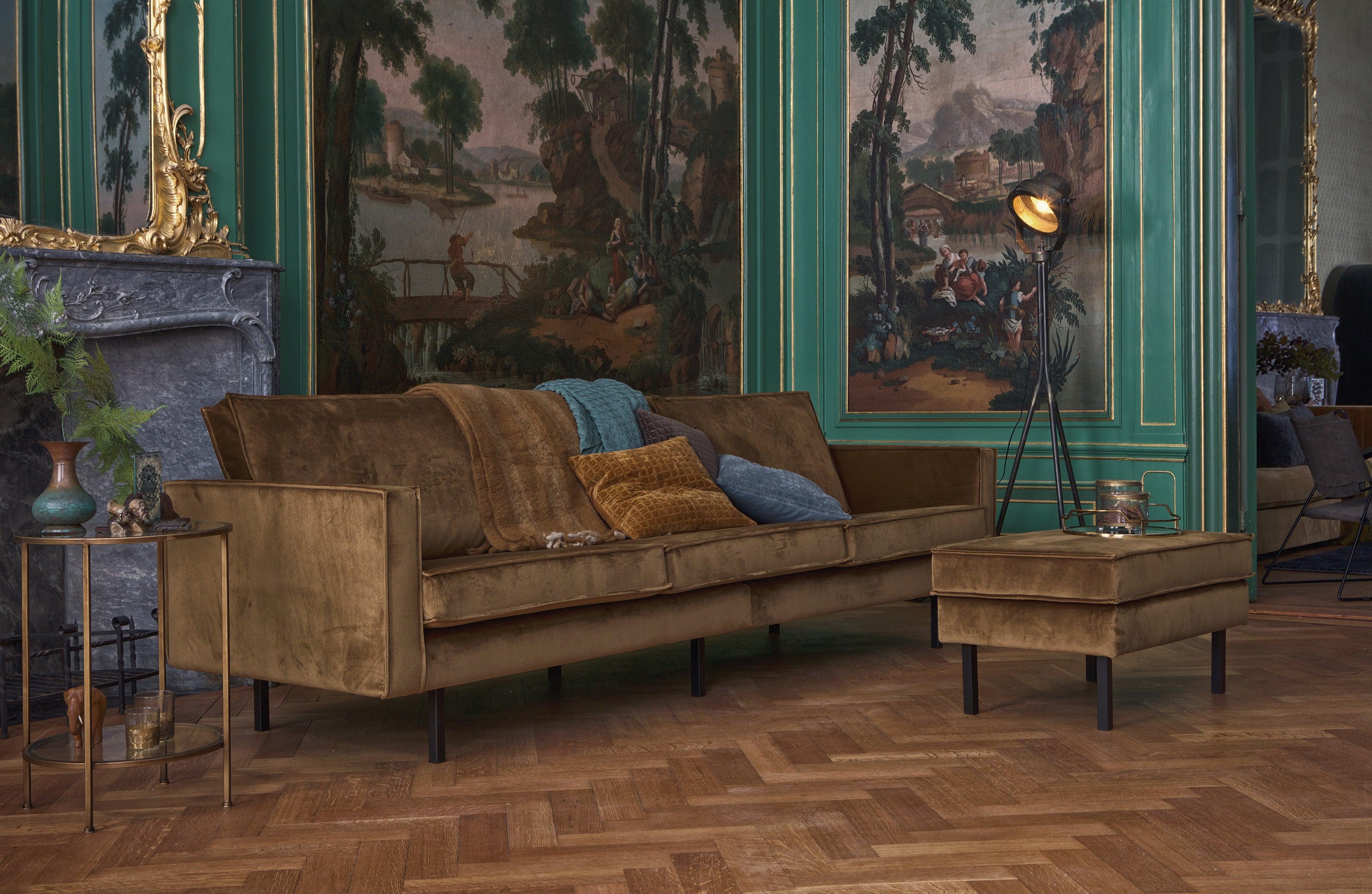 Sofa aksamitna 3-osobowa RODEO miodowy Be Pure Eye on Design