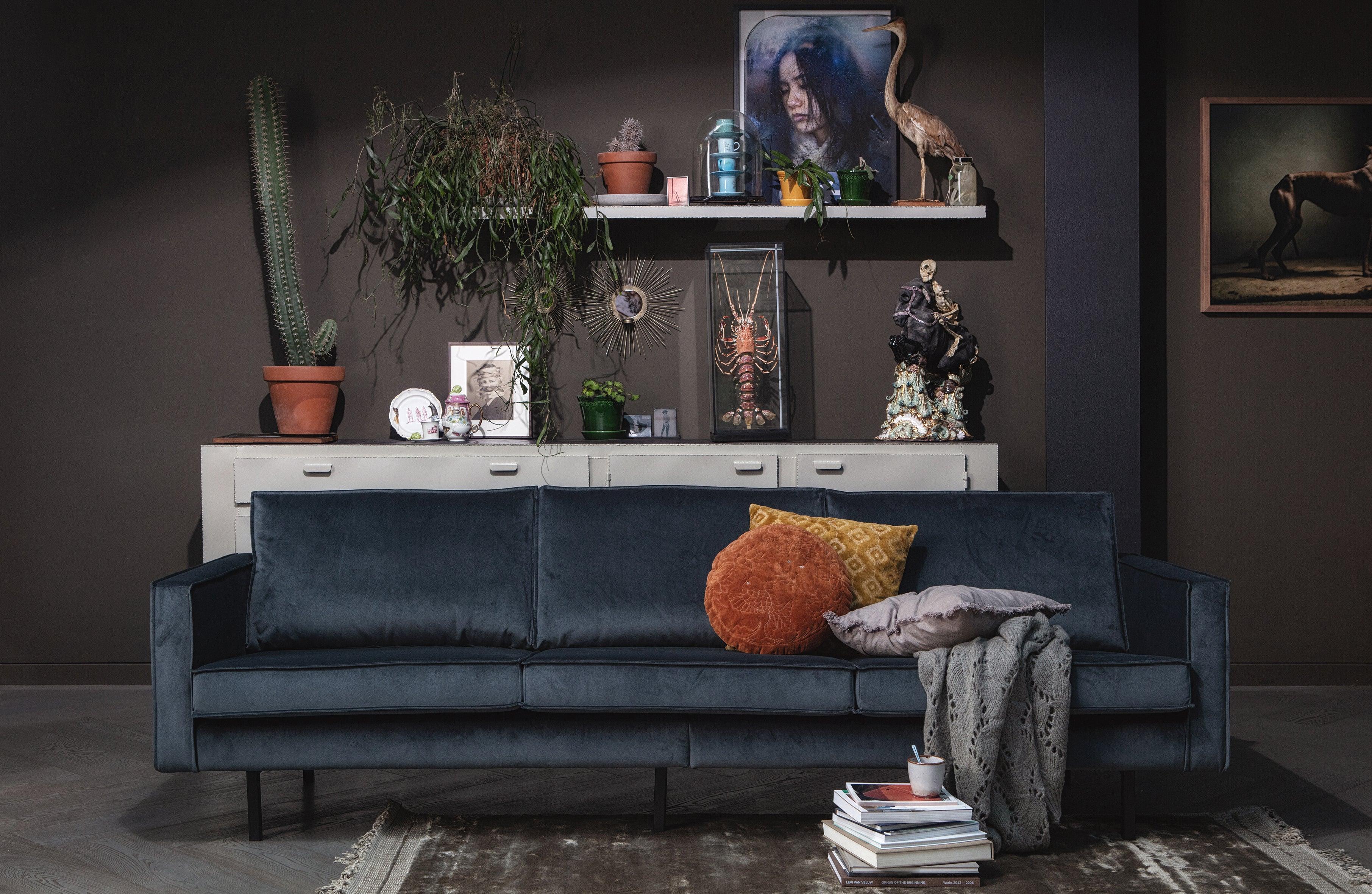 Sofa aksamitna 3-osobowa RODEO morski Be Pure Eye on Design