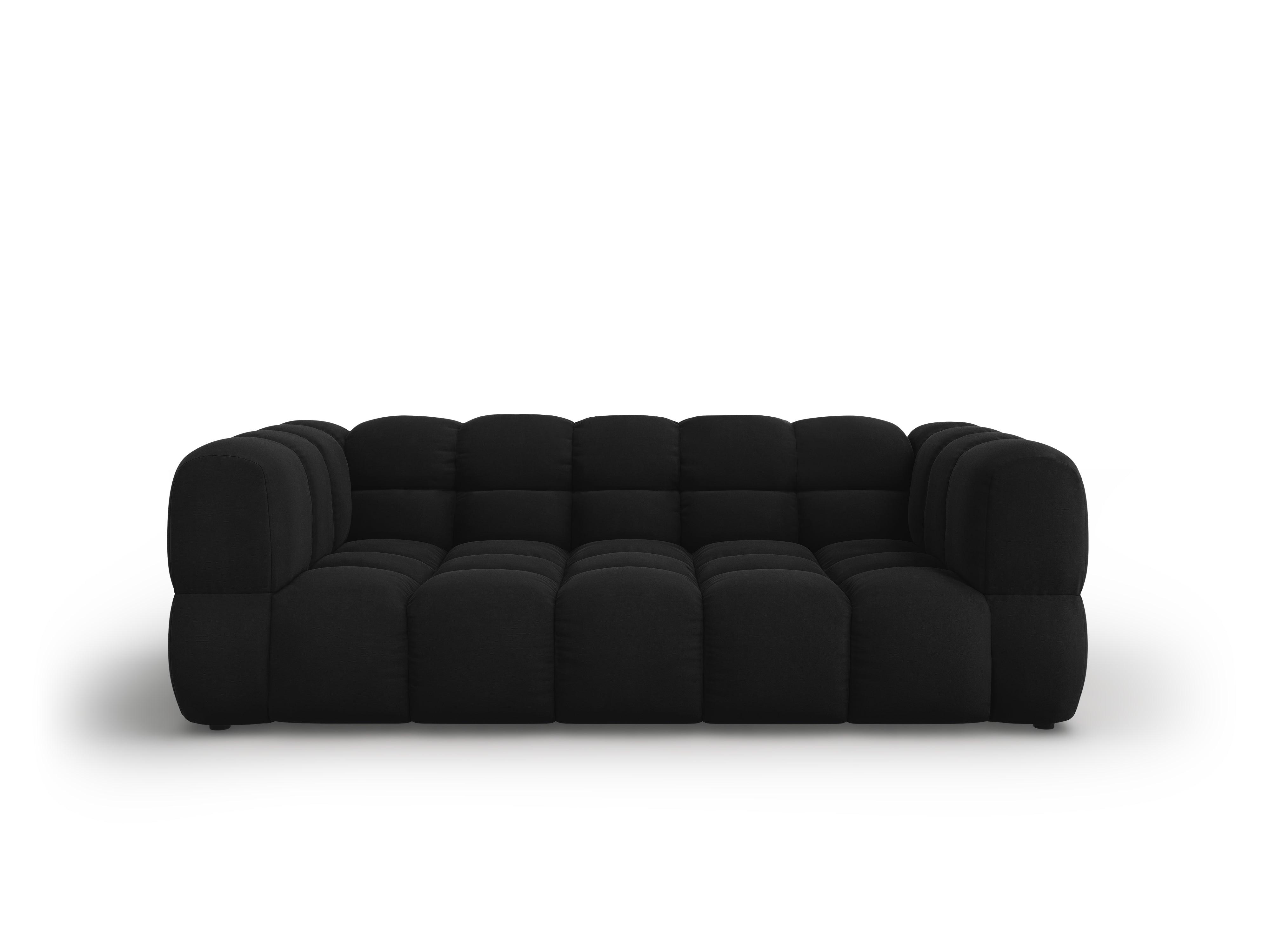 Sofa aksamitna 3-osobowa SKY czarny – Cosmopolitan Design