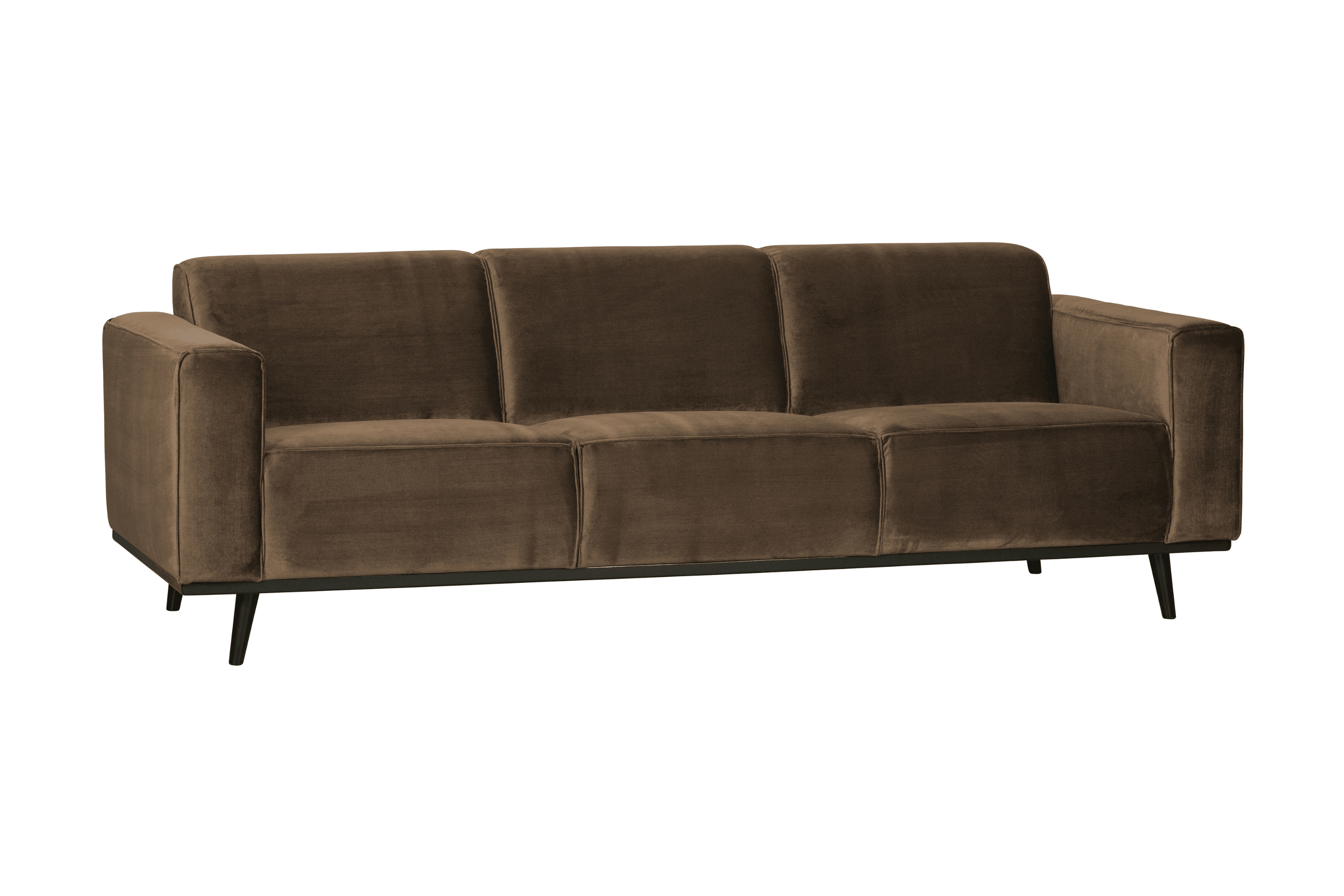Sofa aksamitna 3-osobowa STATEMENT ciemnobrązowy Be Pure Eye on Design