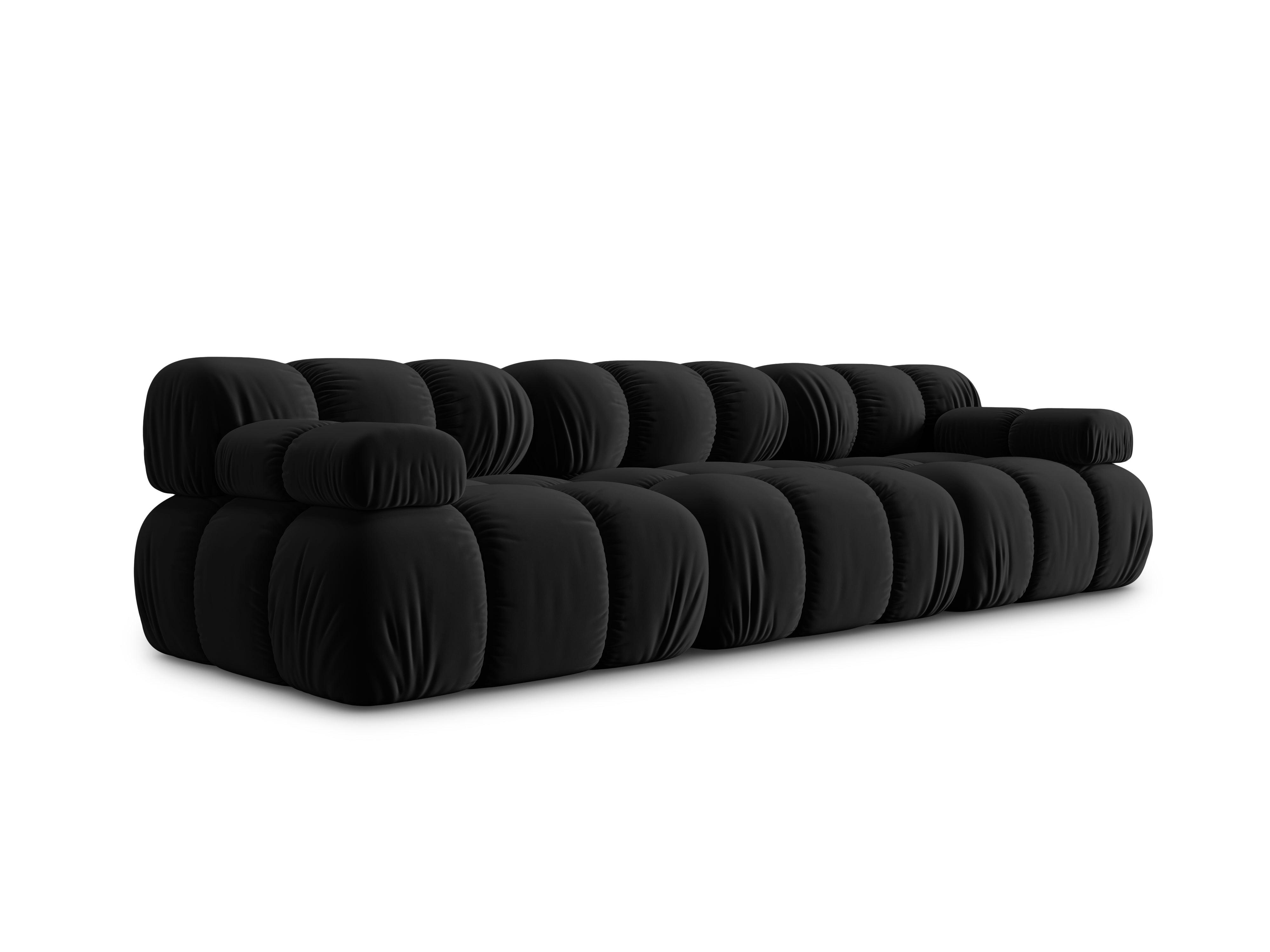 Sofa aksamitna 3-osobowa TROPEA czarny Milo Casa Eye on Design