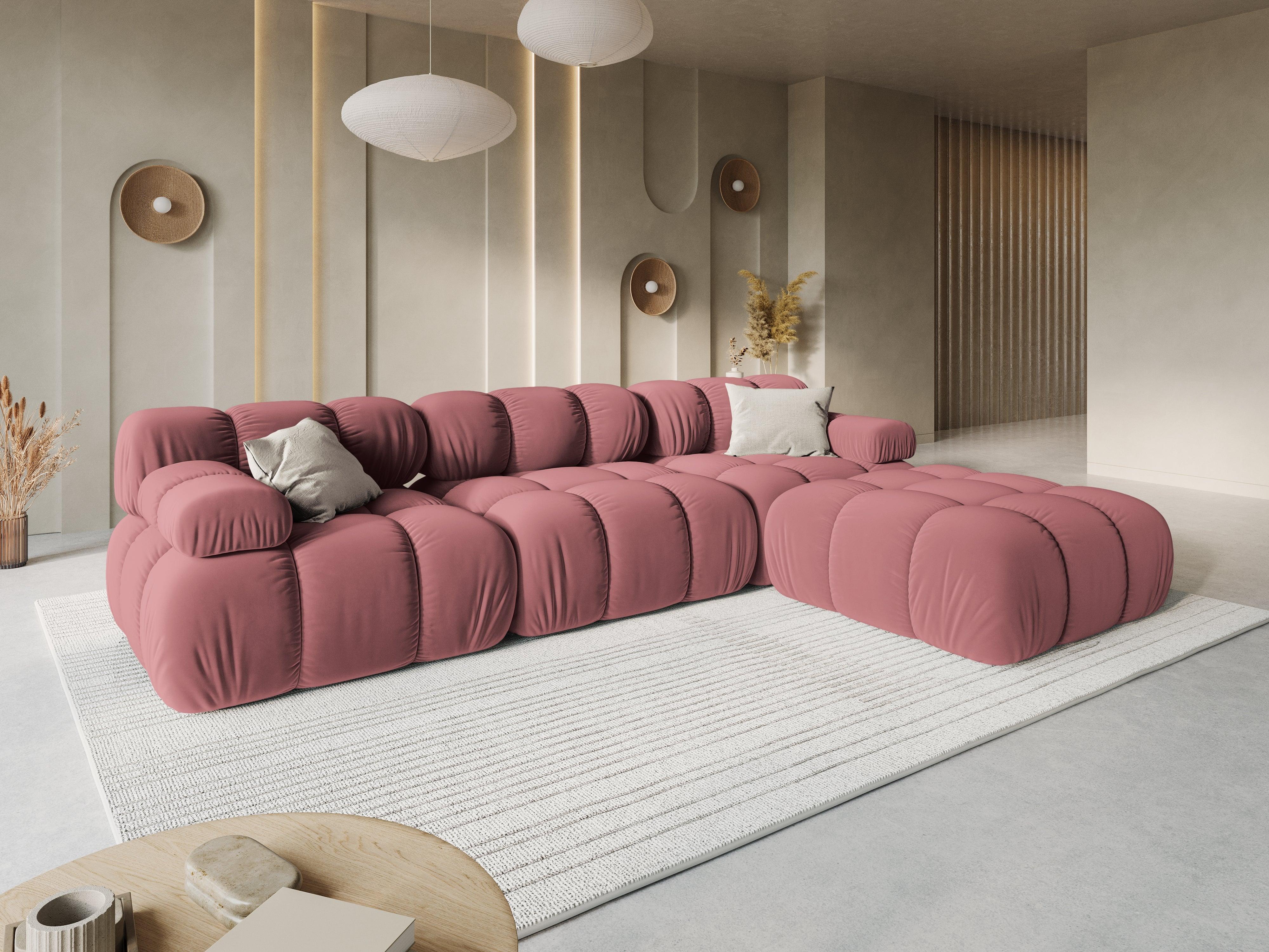 Sofa aksamitna 3-osobowa TROPEA różowy Milo Casa Eye on Design