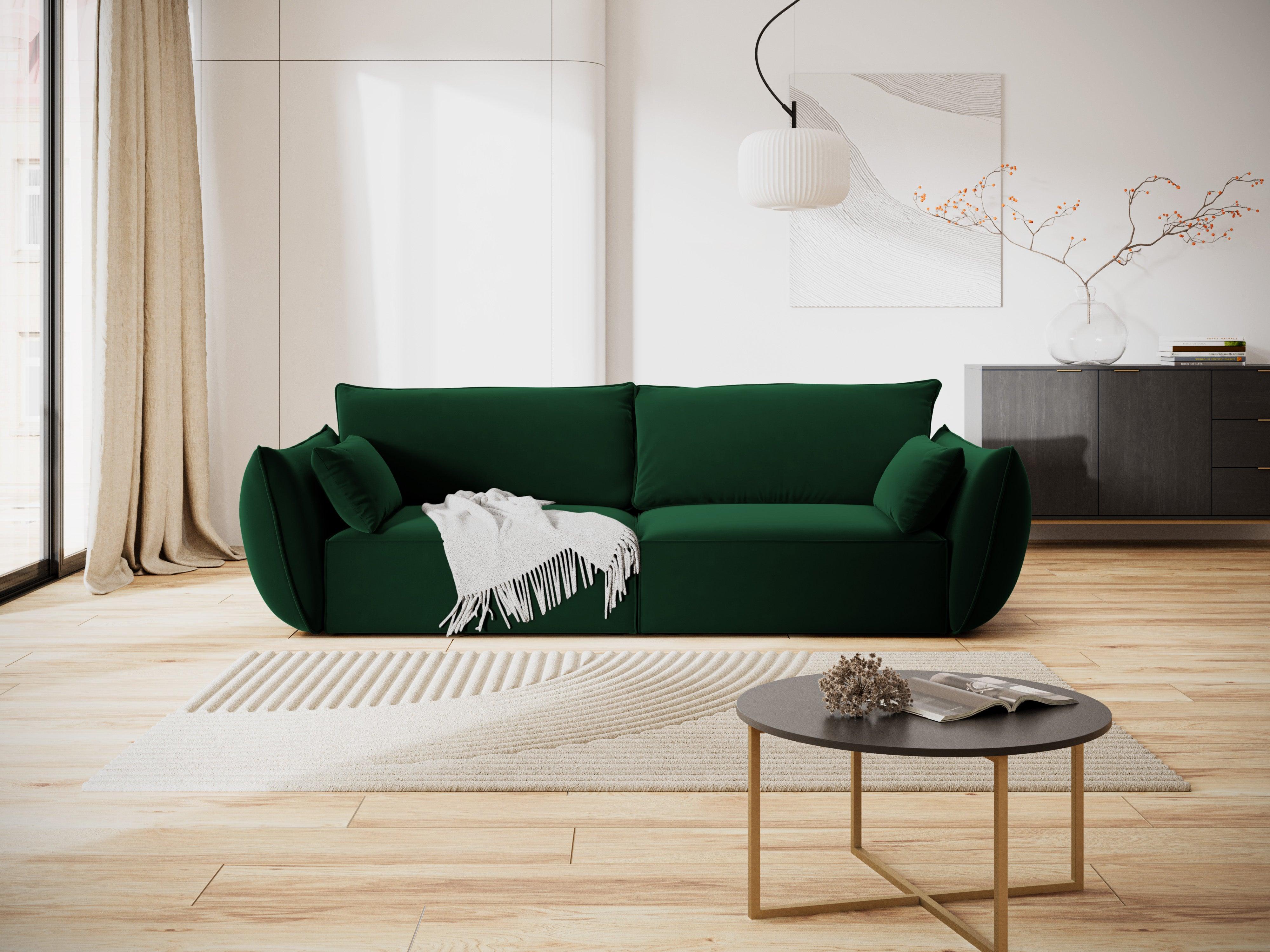 Sofa aksamitna 3-osobowa VANDA butelkowa zieleń Mazzini Sofas Eye on Design