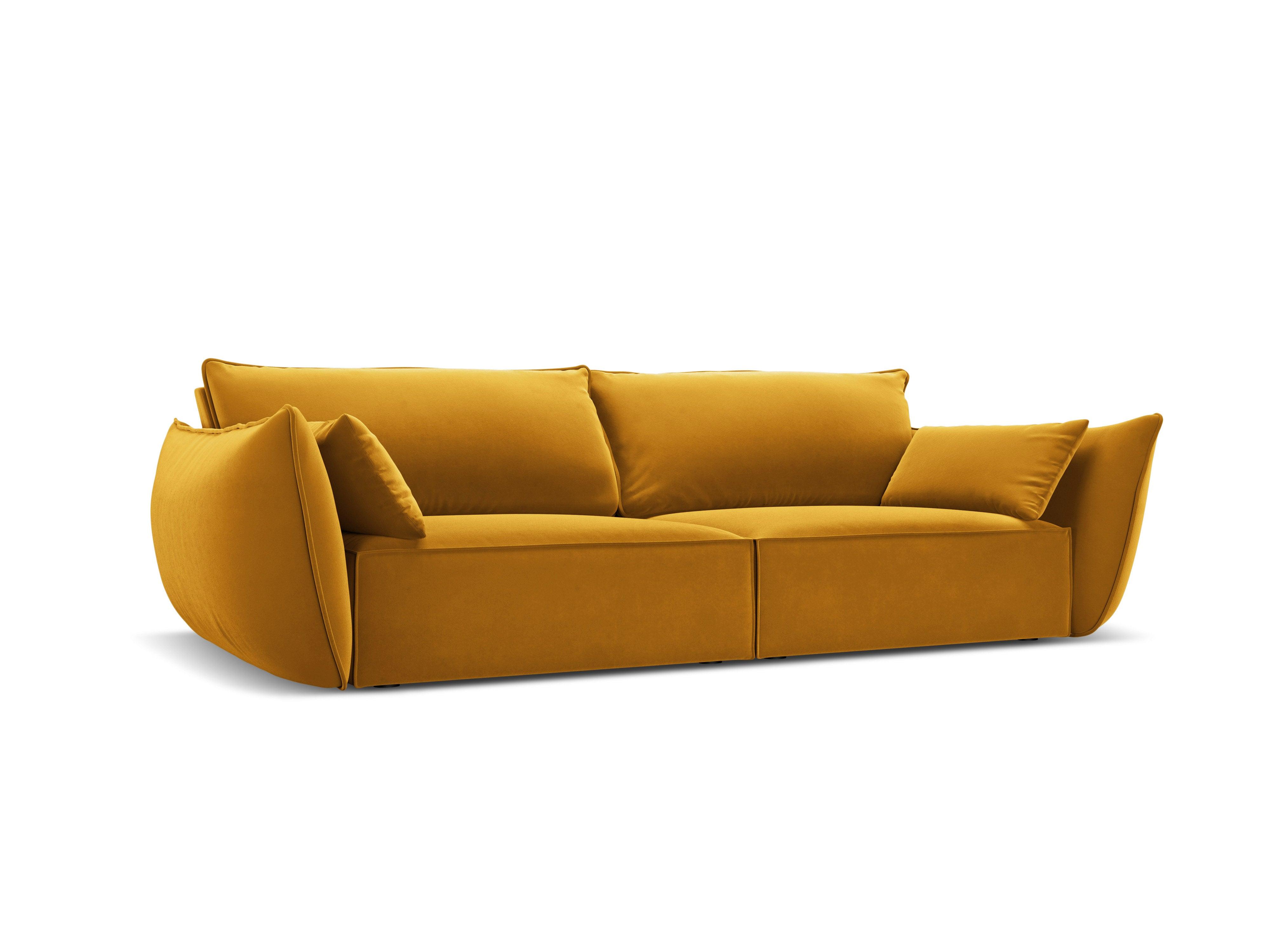 Sofa aksamitna 3-osobowa VANDA musztardowy Mazzini Sofas Eye on Design