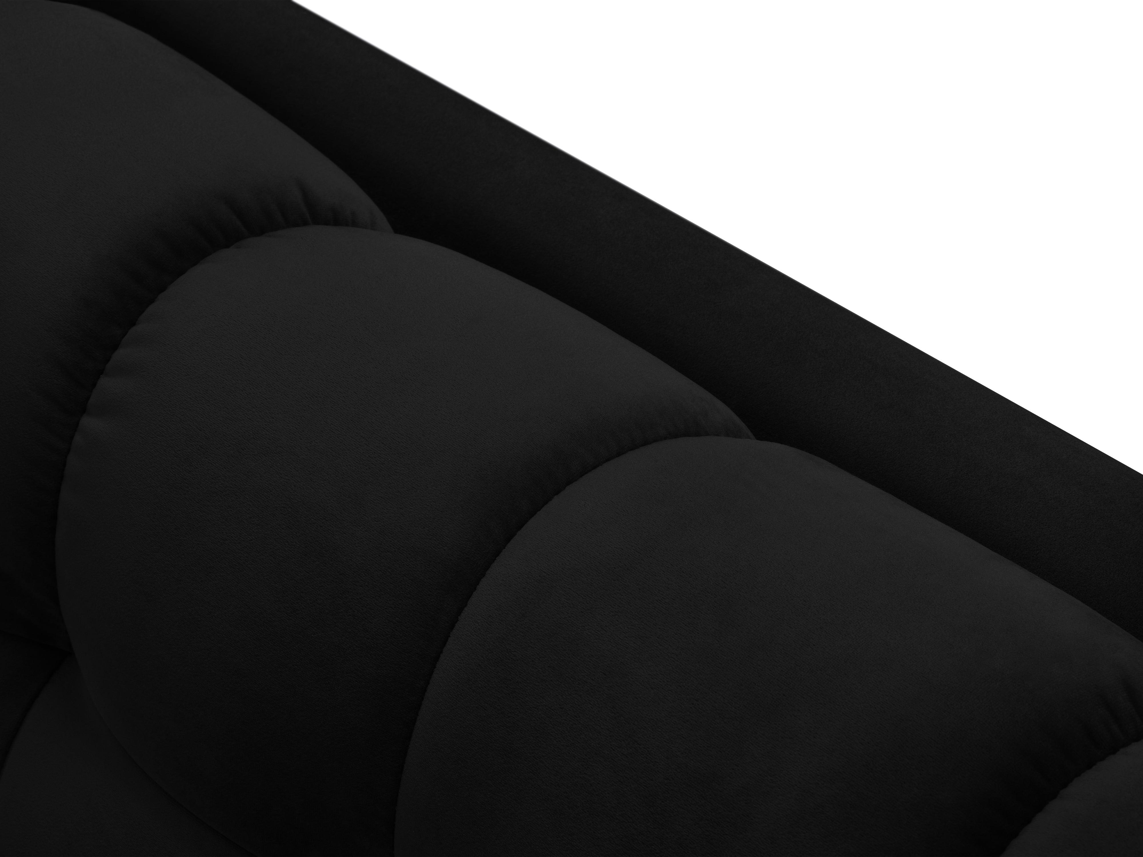 Sofa aksamitna 4-osobowa BALI czarny ze złotą podstawą Cosmopolitan Design Eye on Design