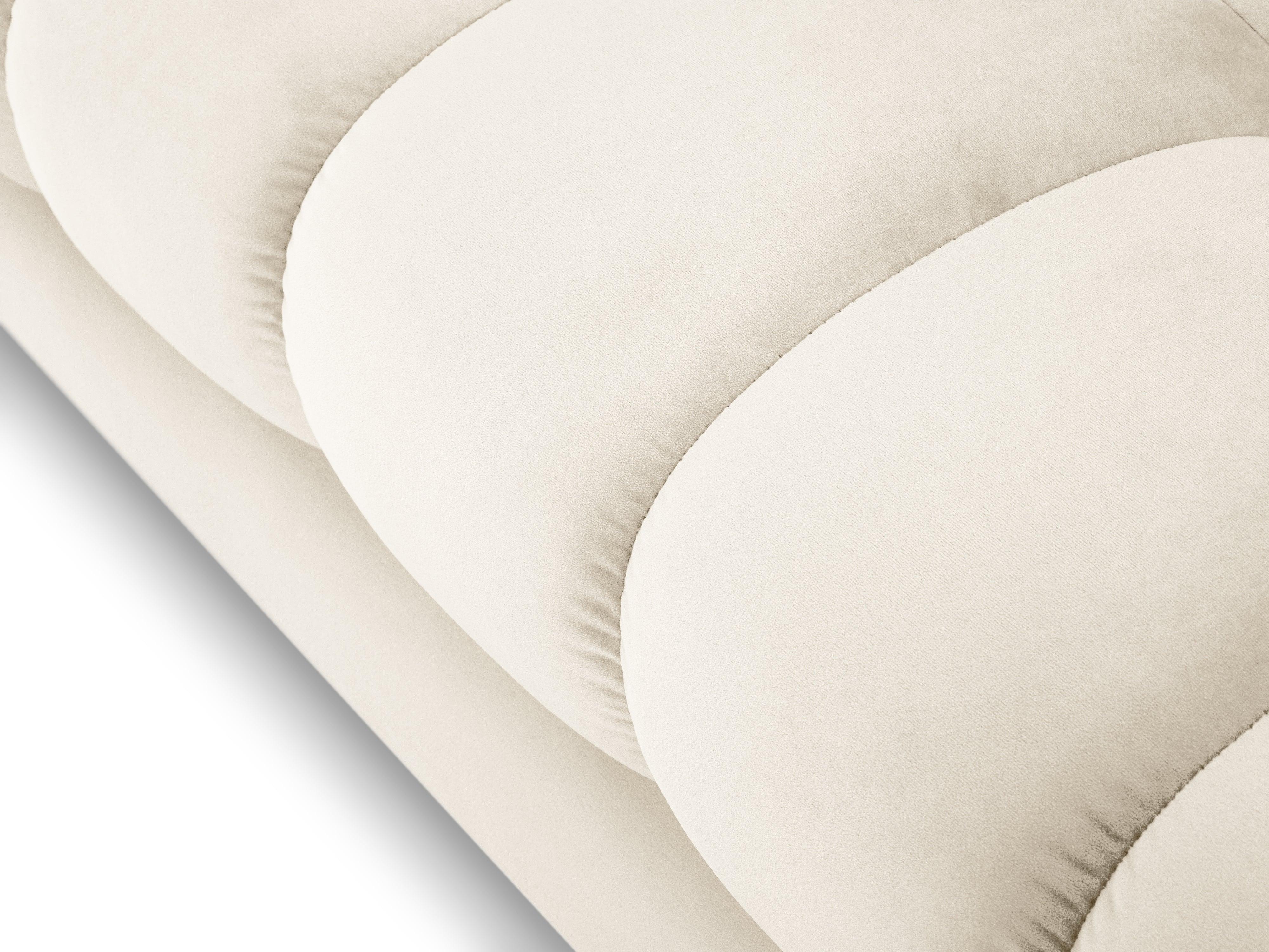 Sofa aksamitna 4-osobowa BALI jasnobeżowy ze złotą podstawą Cosmopolitan Design Eye on Design