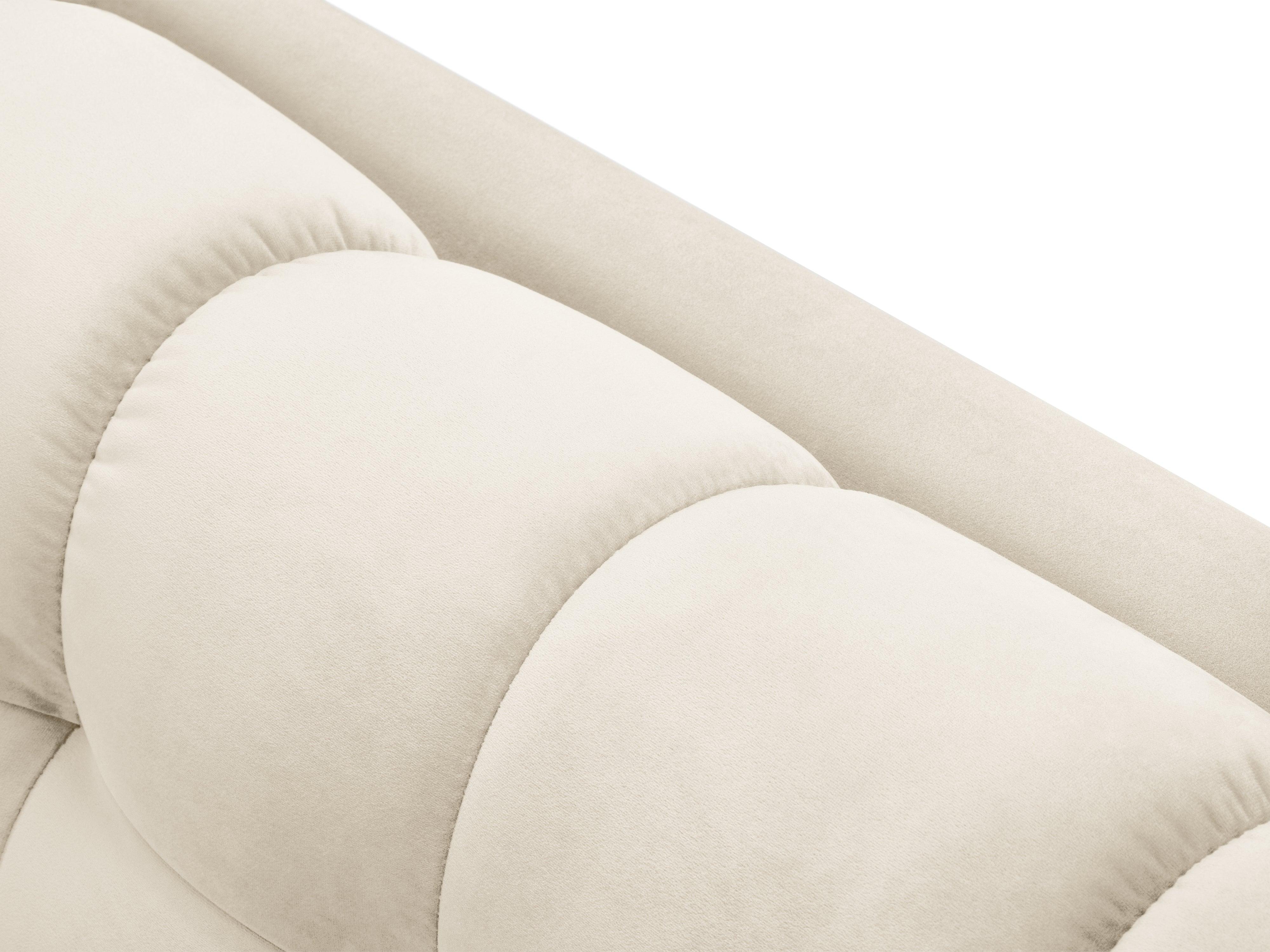 Sofa aksamitna 4-osobowa BALI jasnobeżowy ze złotą podstawą Cosmopolitan Design Eye on Design