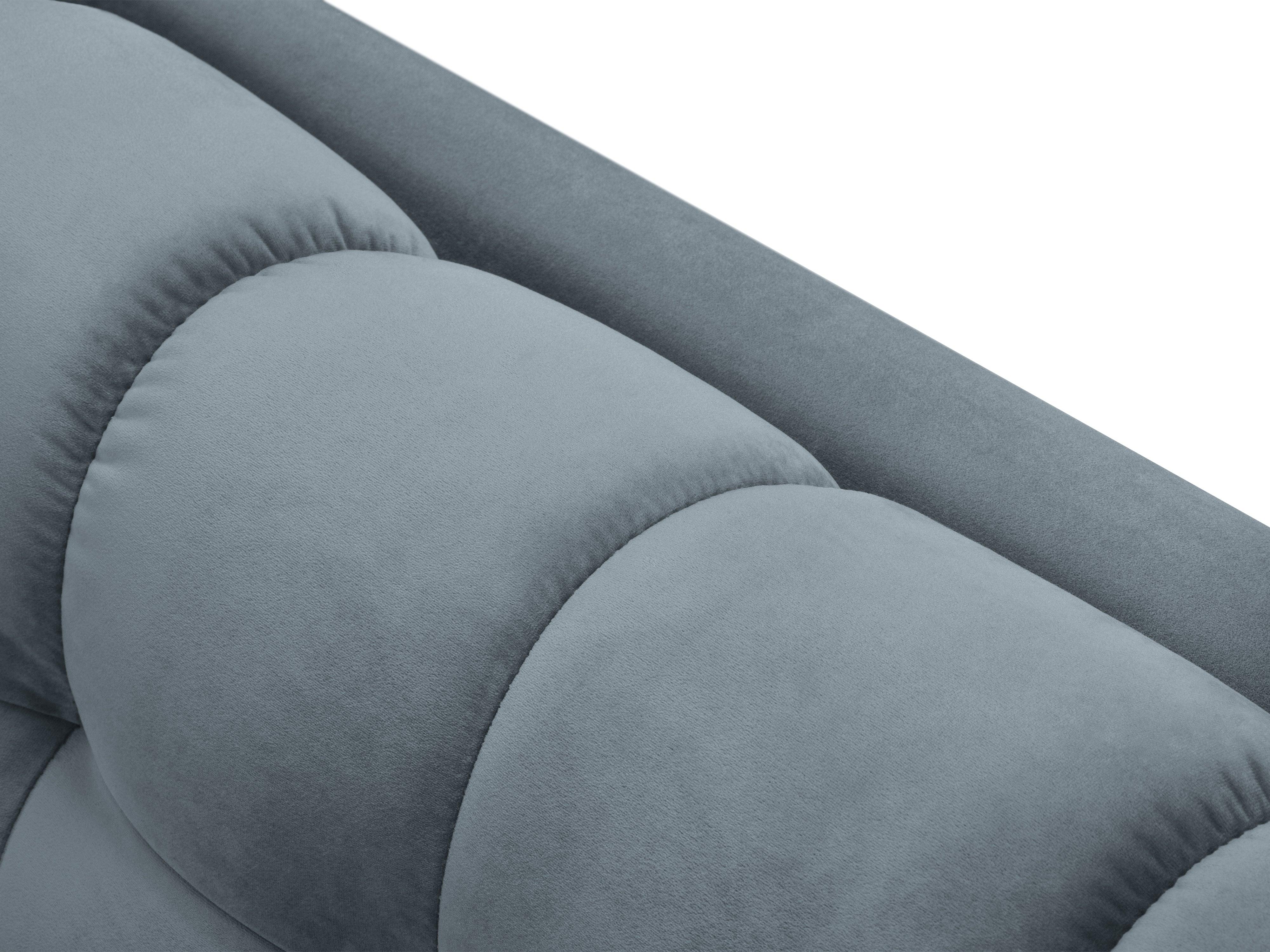Sofa aksamitna 4-osobowa BALI jasnoniebieski ze złotą podstawą Cosmopolitan Design Eye on Design