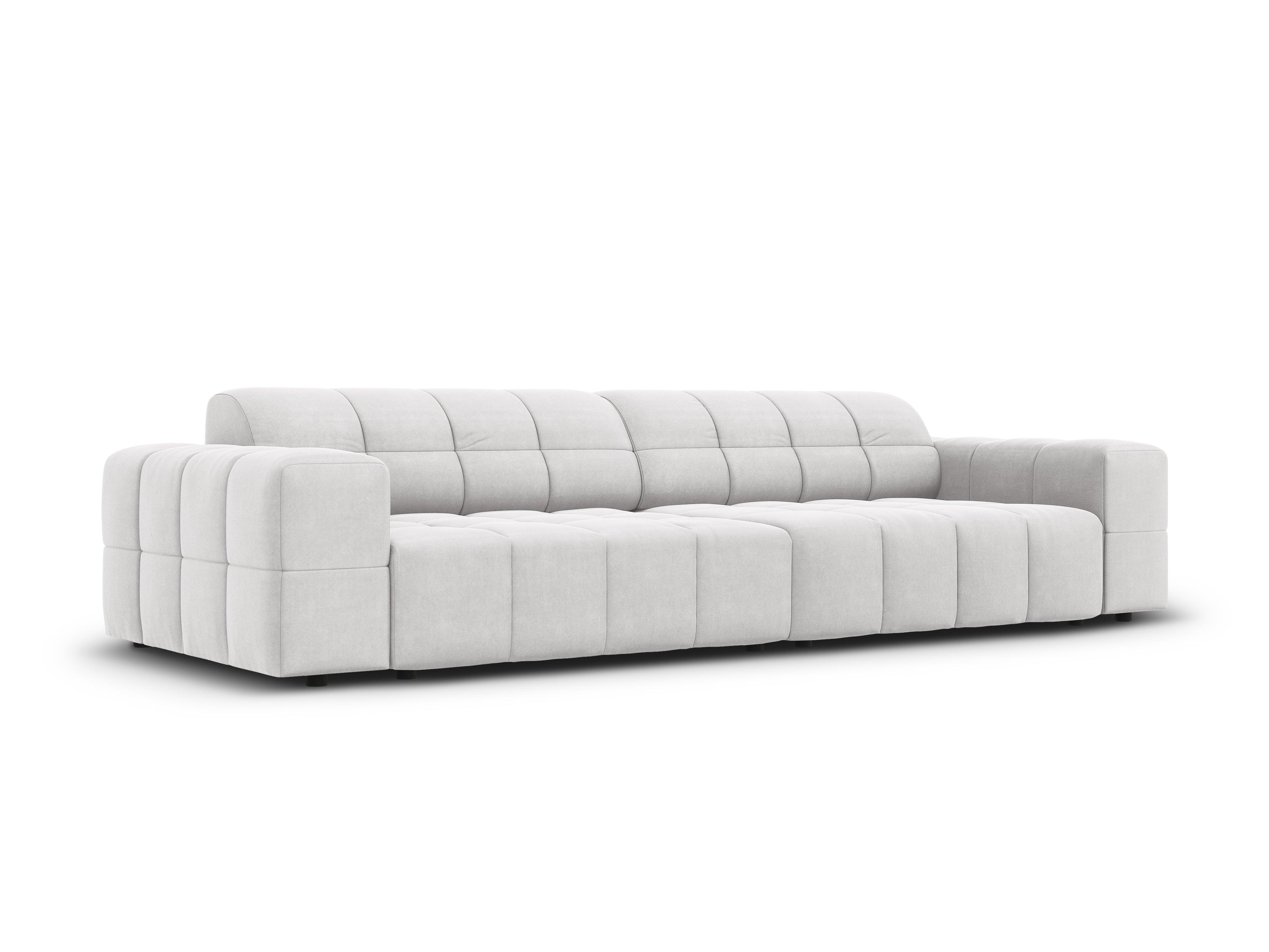 Sofa aksamitna 4-osobowa CHICAGO jasnoszary Cosmopolitan Design Eye on Design
