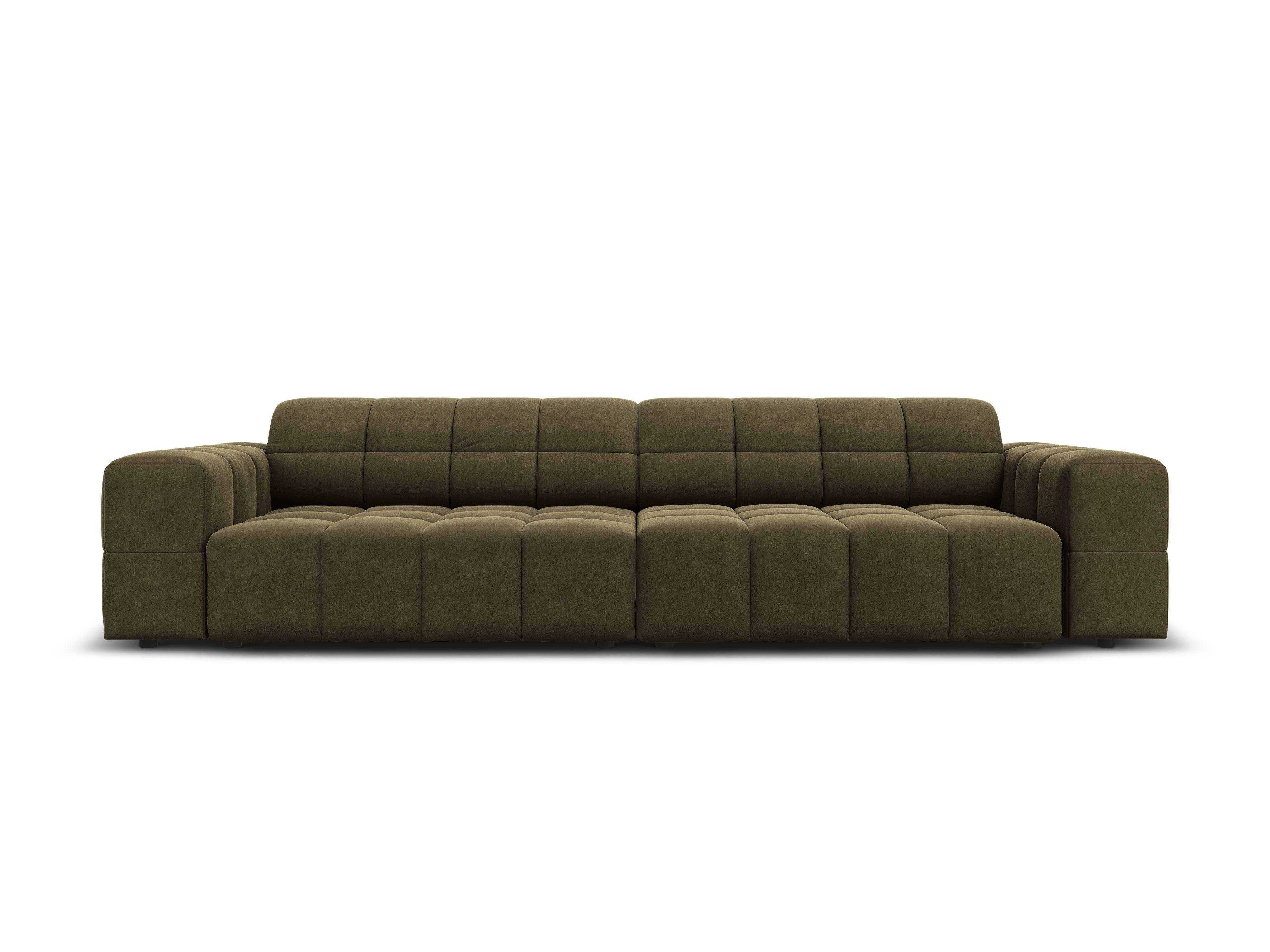 Sofa aksamitna 4-osobowa CHICAGO oliwkowy Cosmopolitan Design Eye on Design