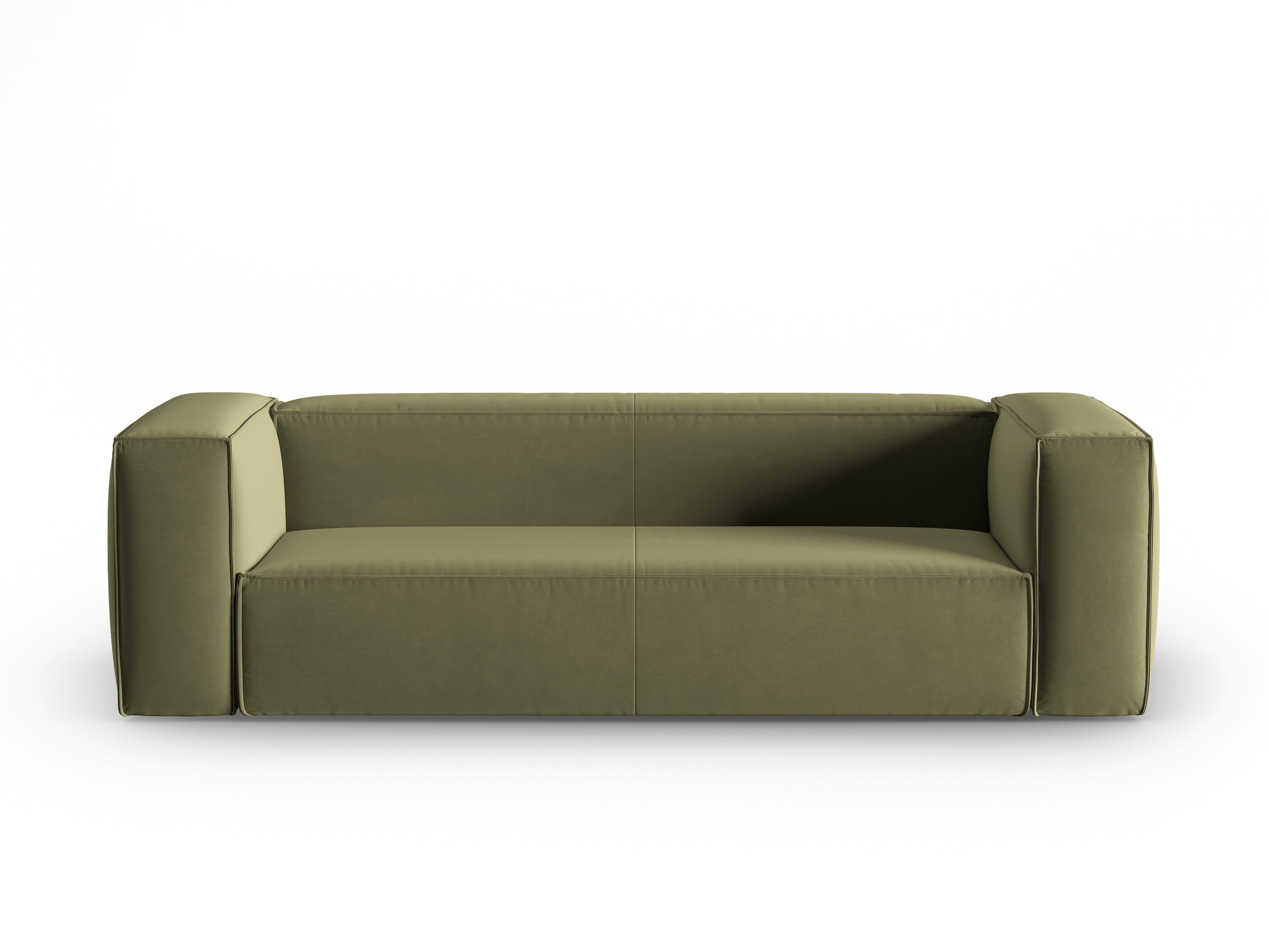 Sofa aksamitna 4-osobowa MACKAY jasnozielony Cosmopolitan Design Eye on Design