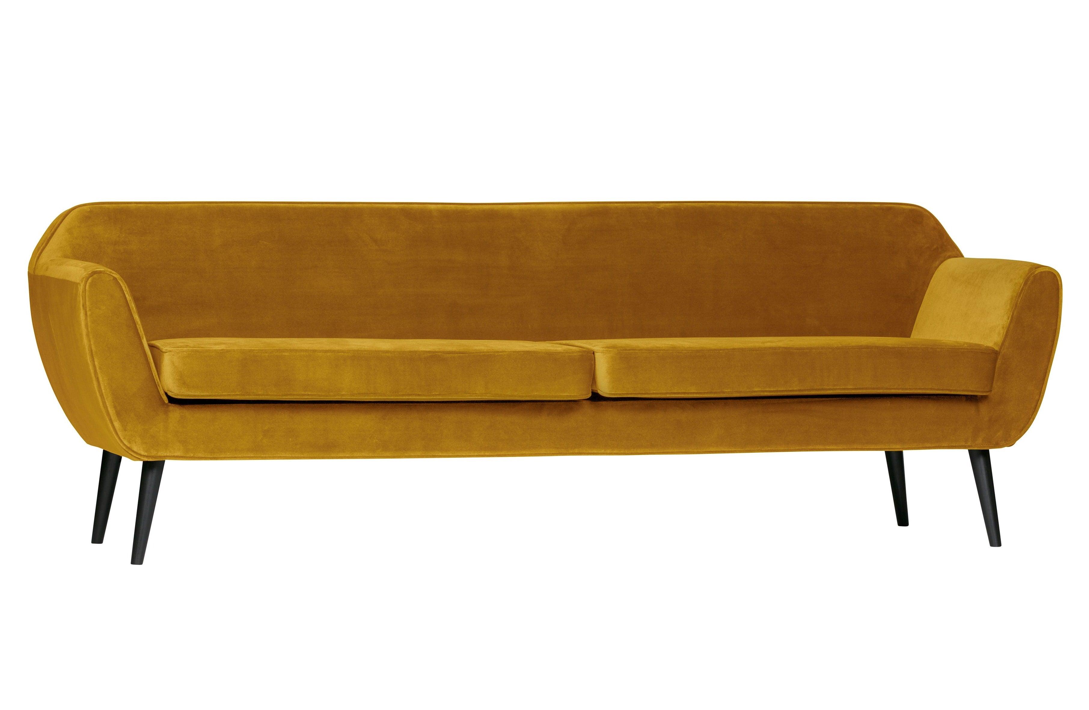 Sofa aksamitna 4-osobowa ROCCO musztardowy Woood Eye on Design