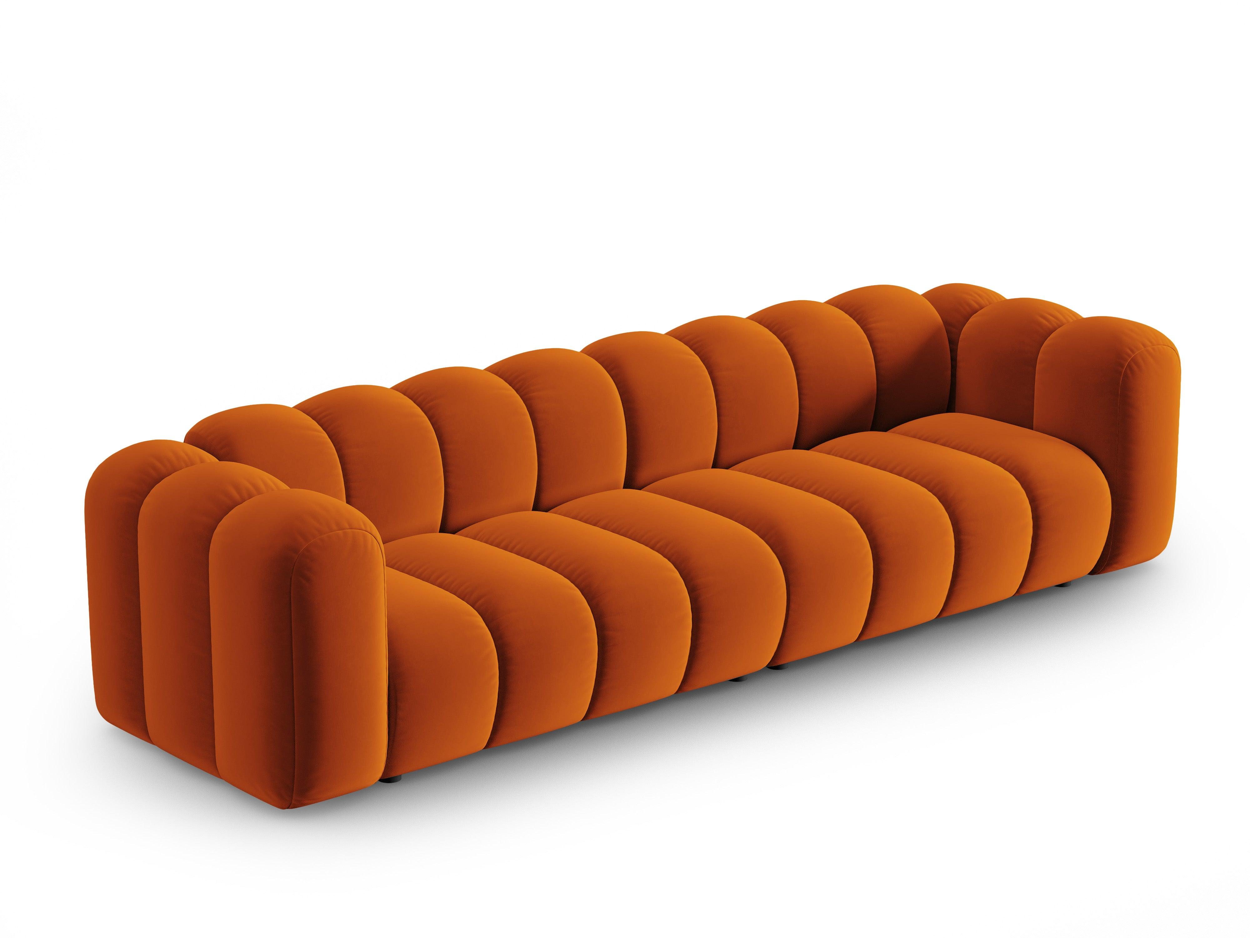Sofa aksamitna 4-osobowa LUPINE ceglany – Micadoni