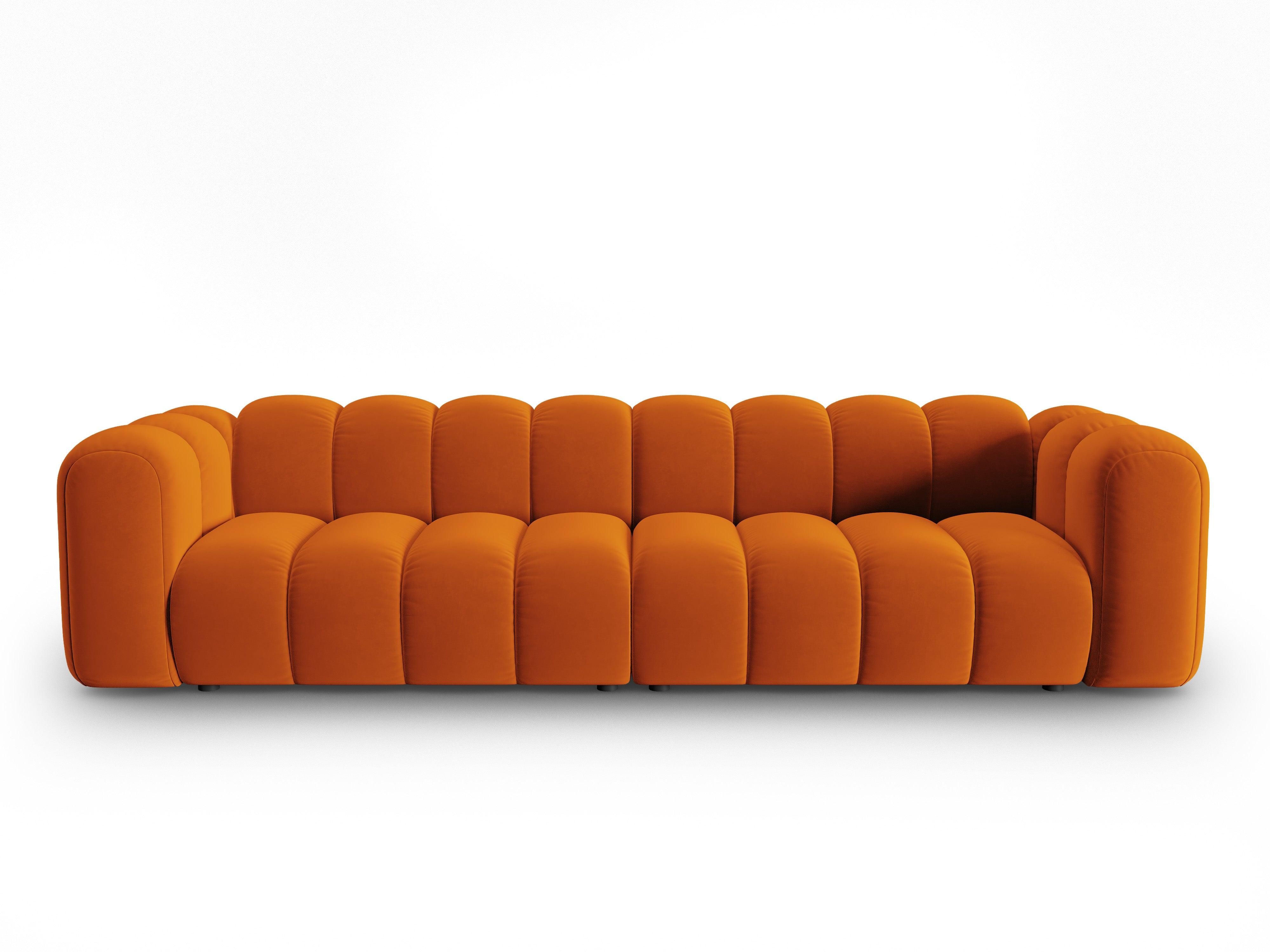Sofa aksamitna 4-osobowa LUPINE ceglany – Micadoni