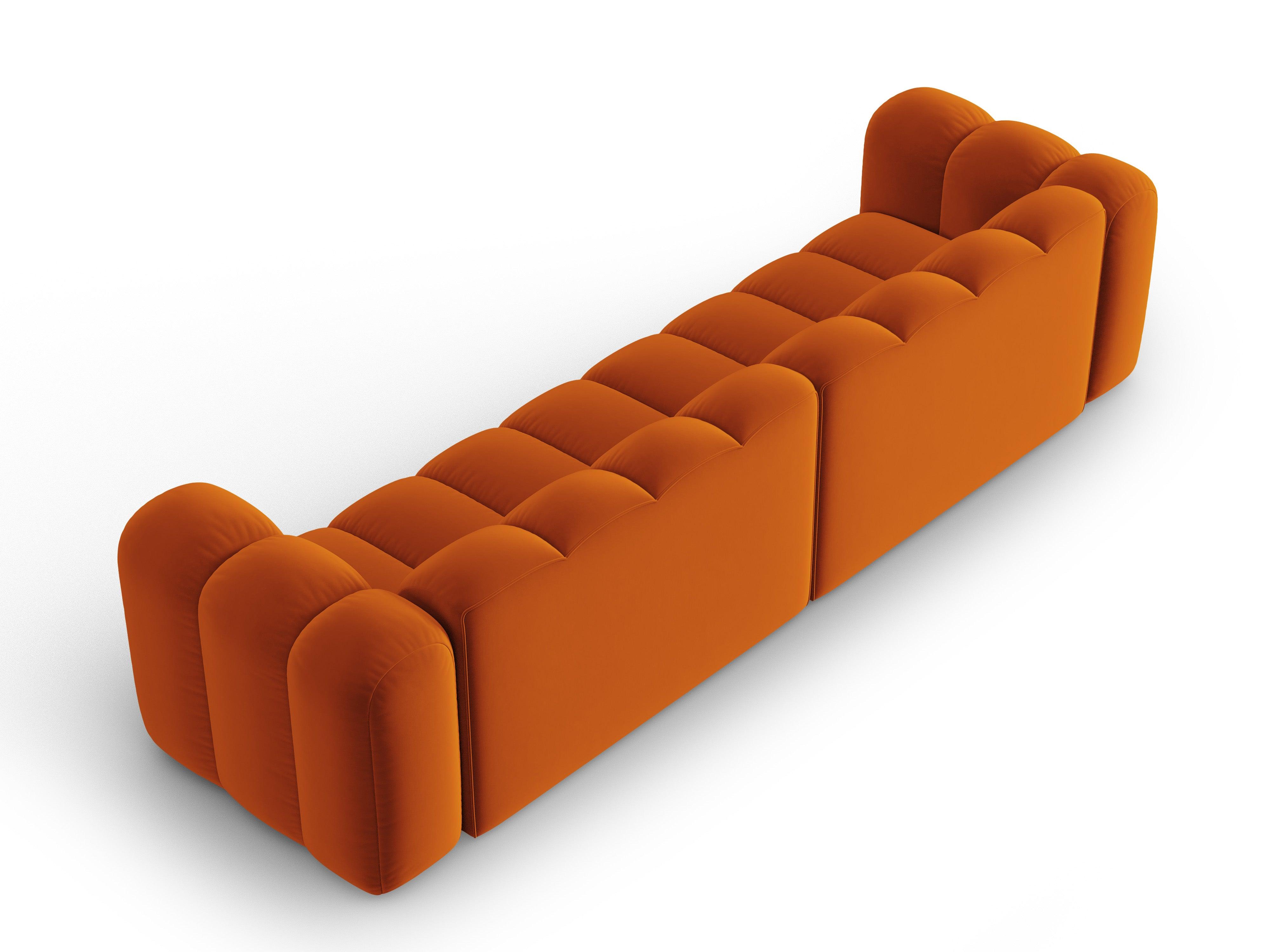 Sofa aksamitna 4-osobowa LUPINE ceglany – Micadoni