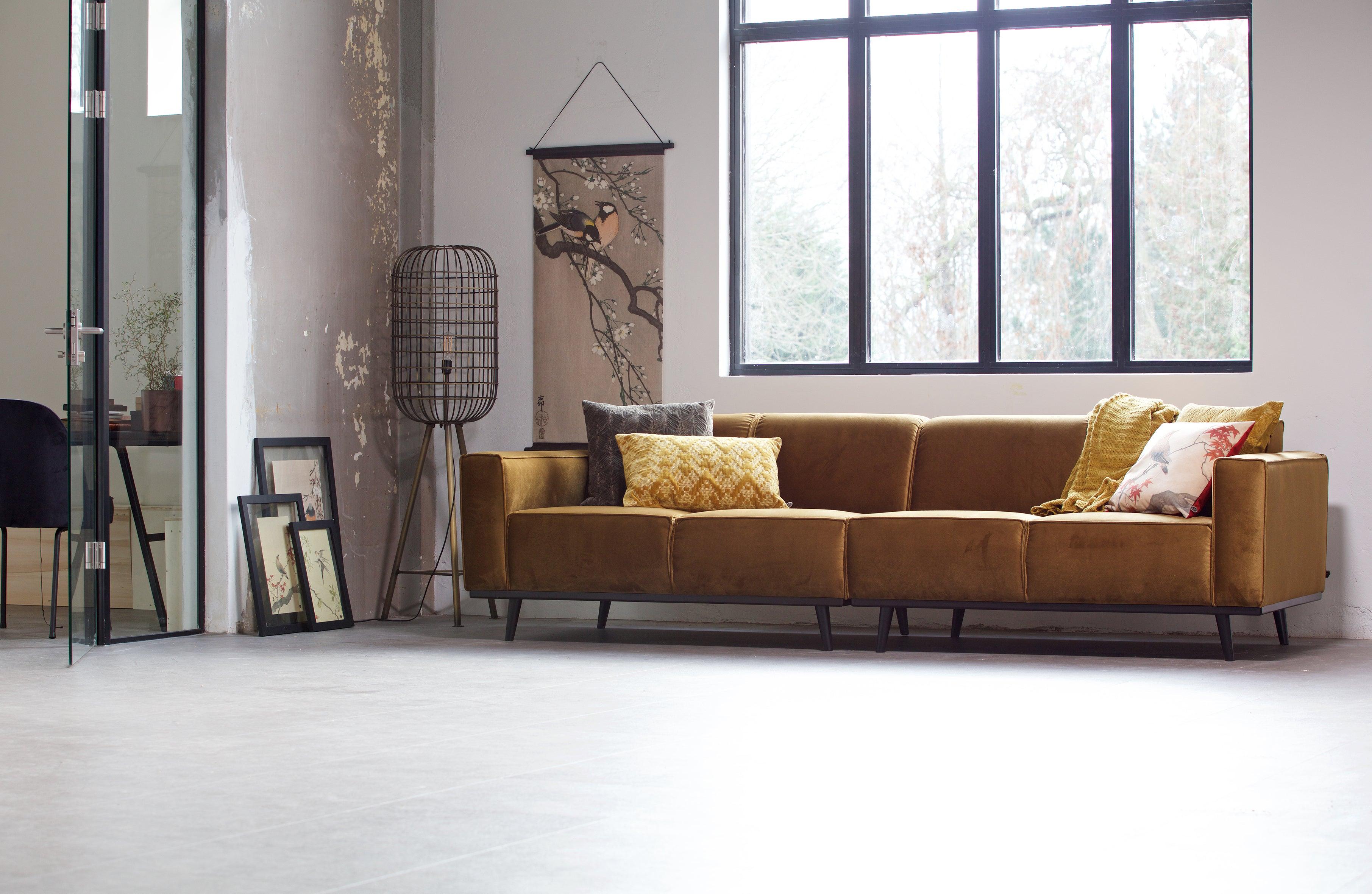 Sofa aksamitna 4-osobowa STATEMENT ciemnobrązowy Be Pure Eye on Design