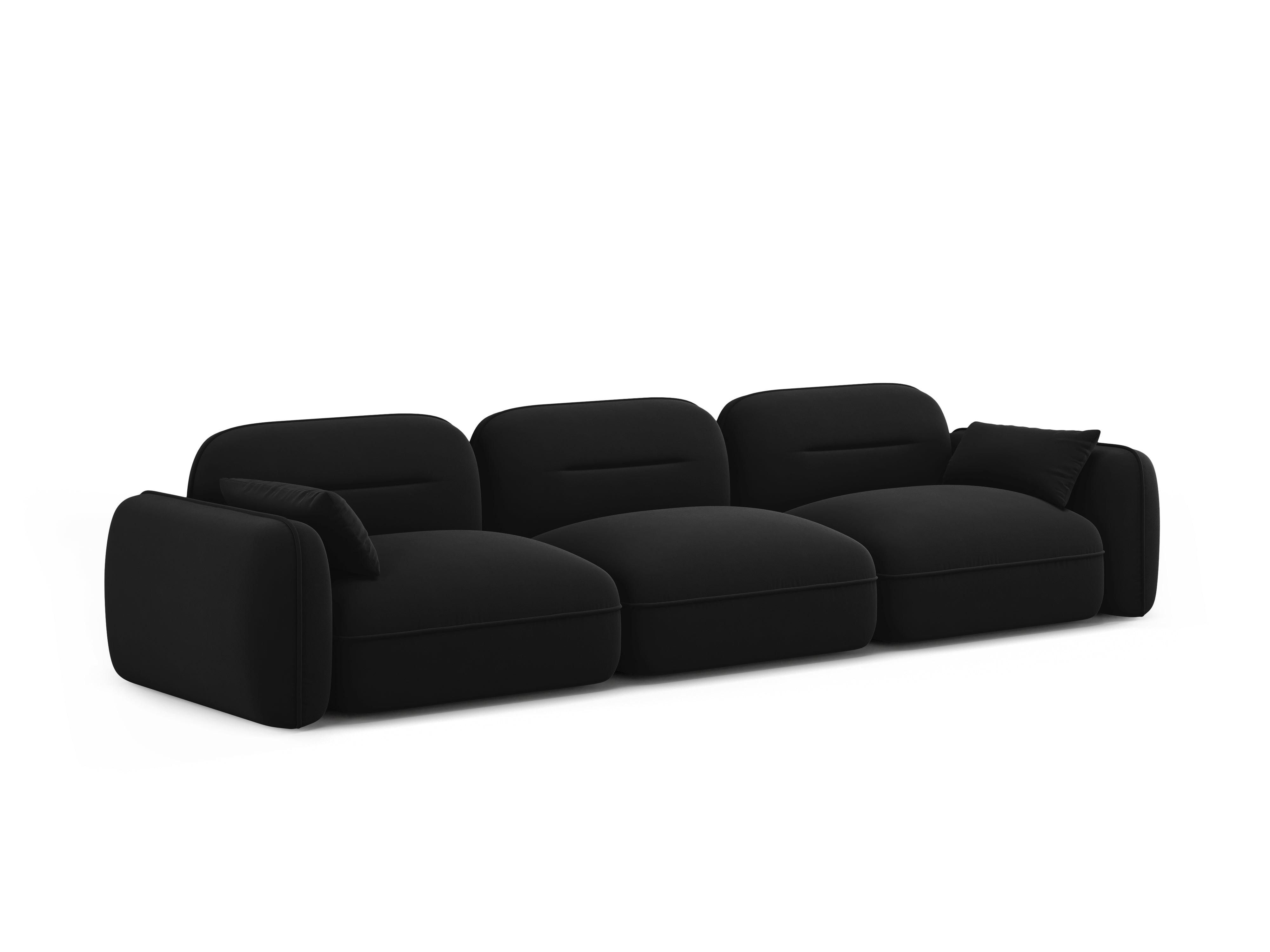 Sofa aksamitna 4-osobowa SYDNEY czarny – Cosmopolitan Design