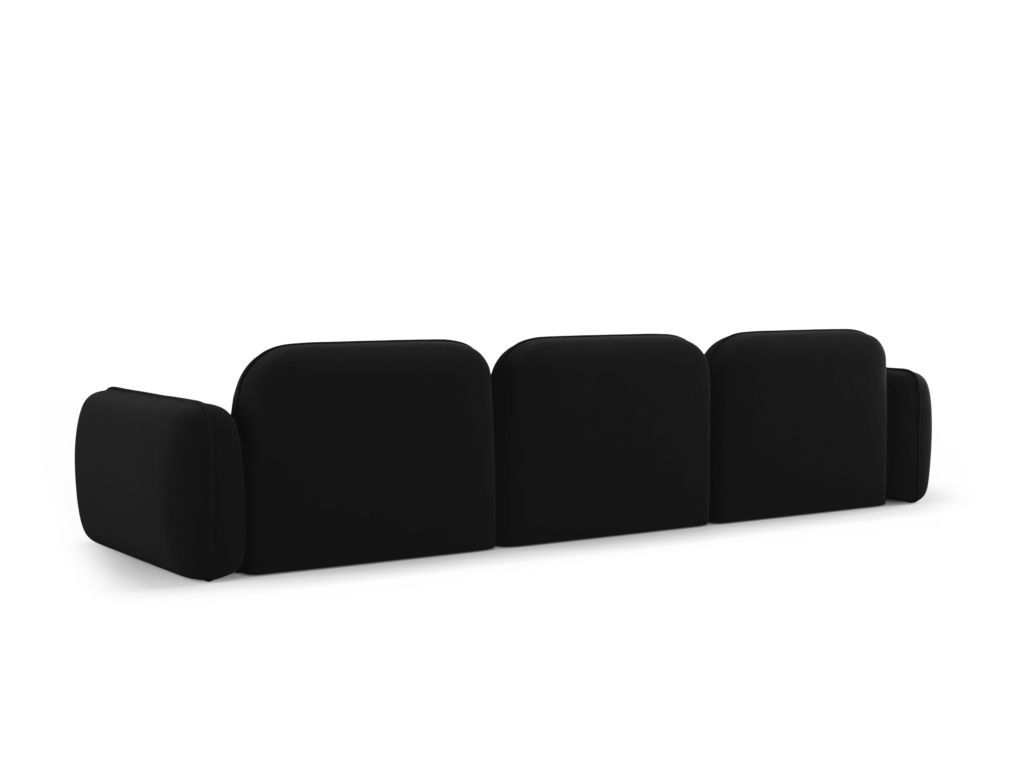 Sofa aksamitna 4-osobowa SYDNEY czarny – Cosmopolitan Design