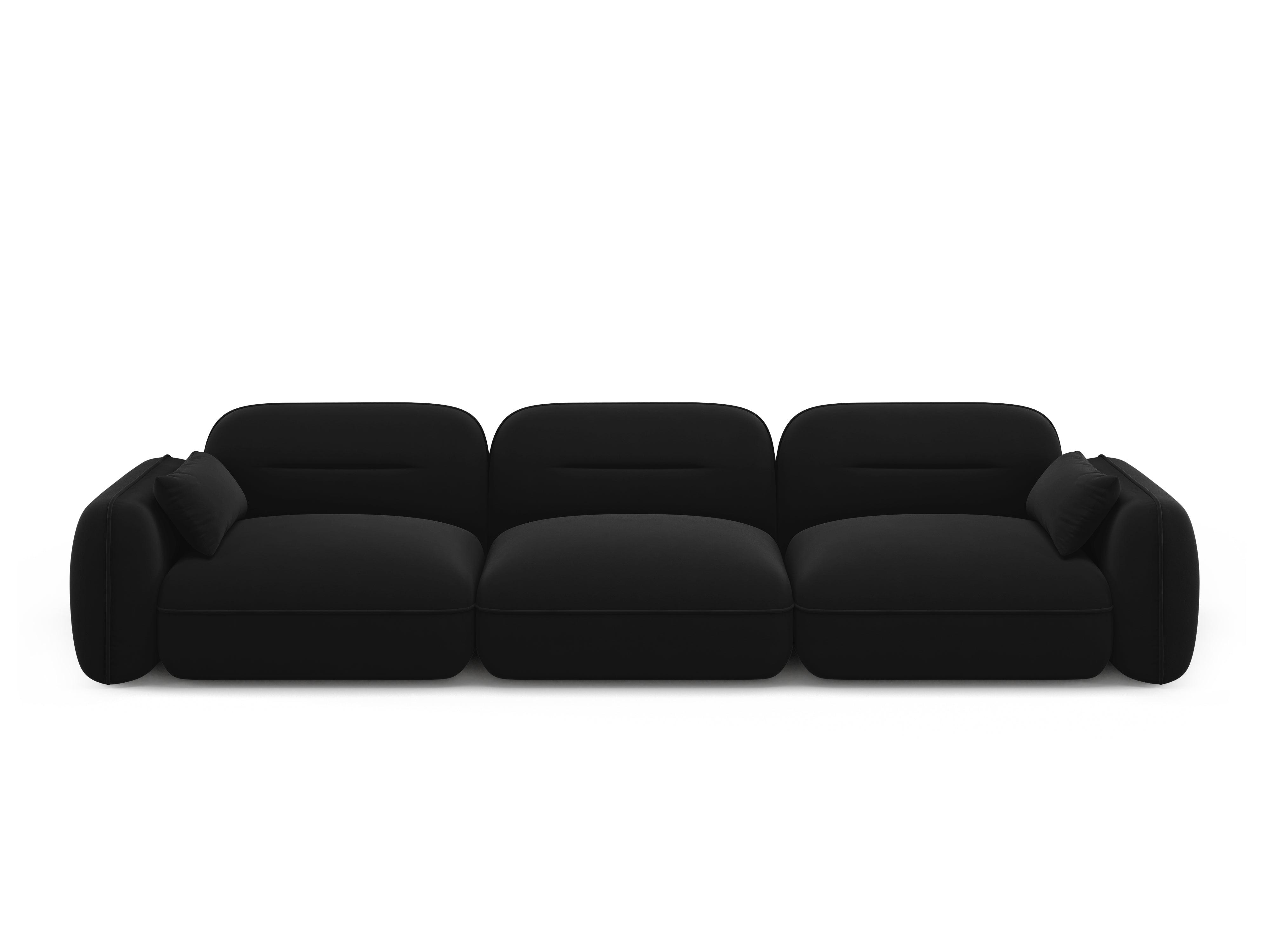 Sofa aksamitna 4-osobowa SYDNEY czarny – Cosmopolitan Design