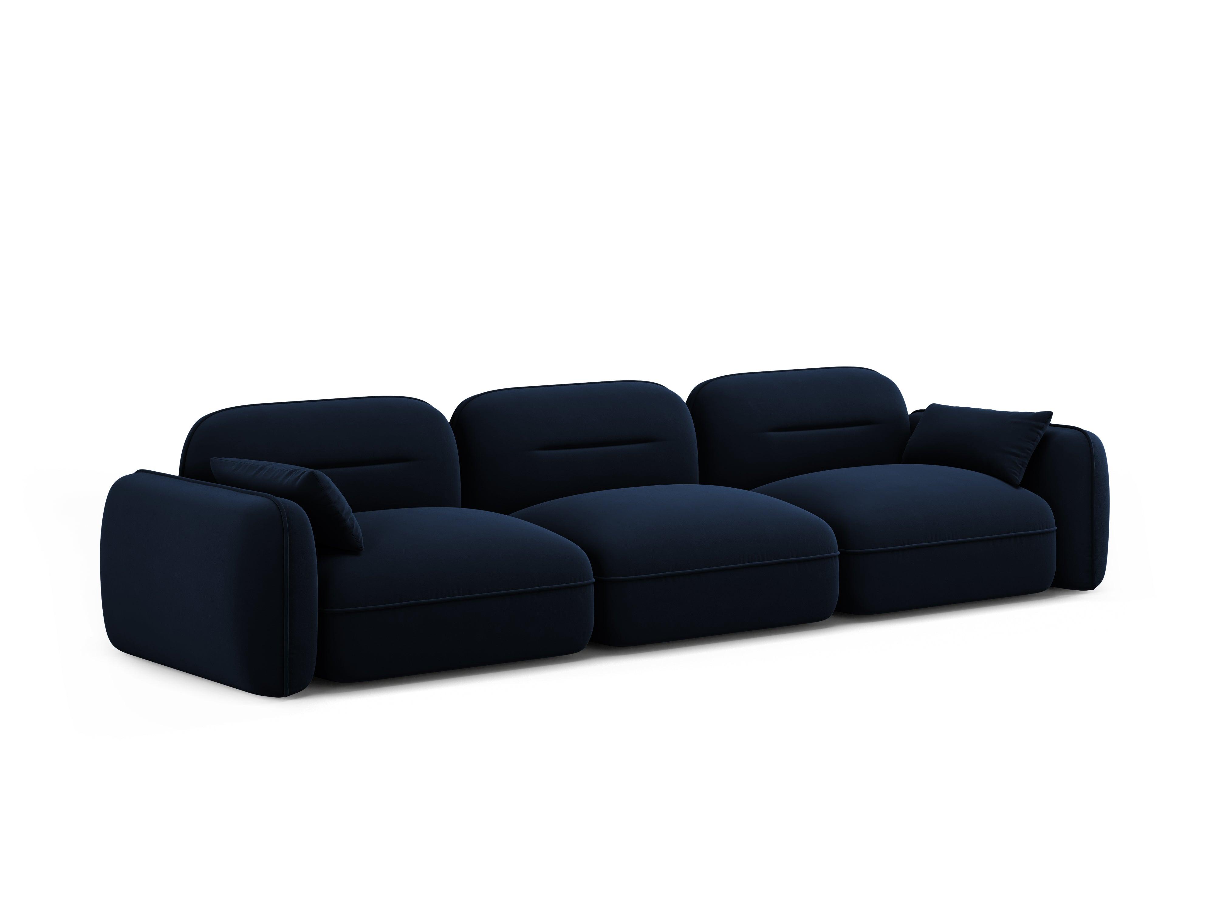 Sofa aksamitna 4-osobowa SYDNEY granat królewski – Cosmopolitan Design