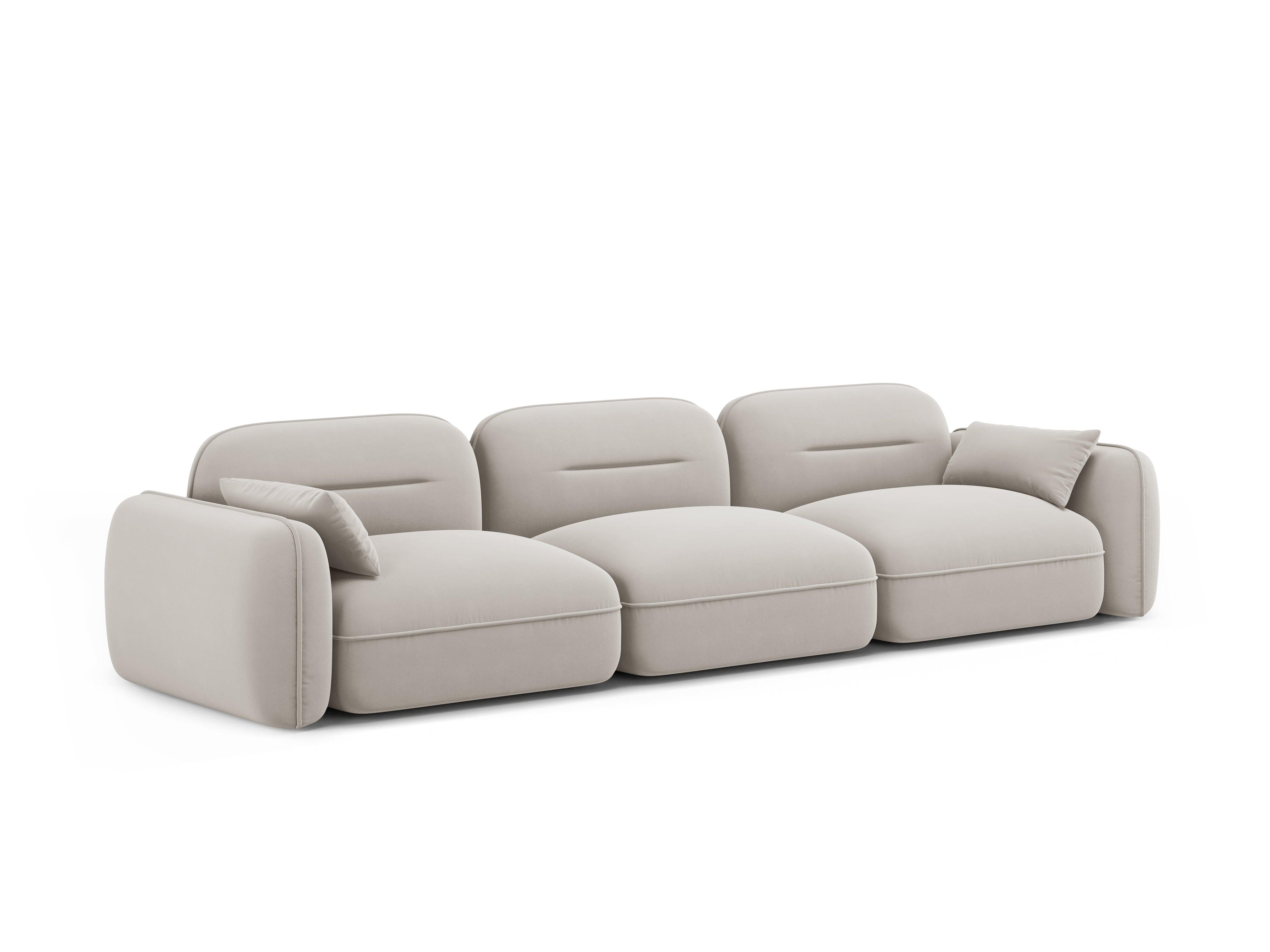 Sofa aksamitna 4-osobowa SYDNEY kość słoniowa – Cosmopolitan Design