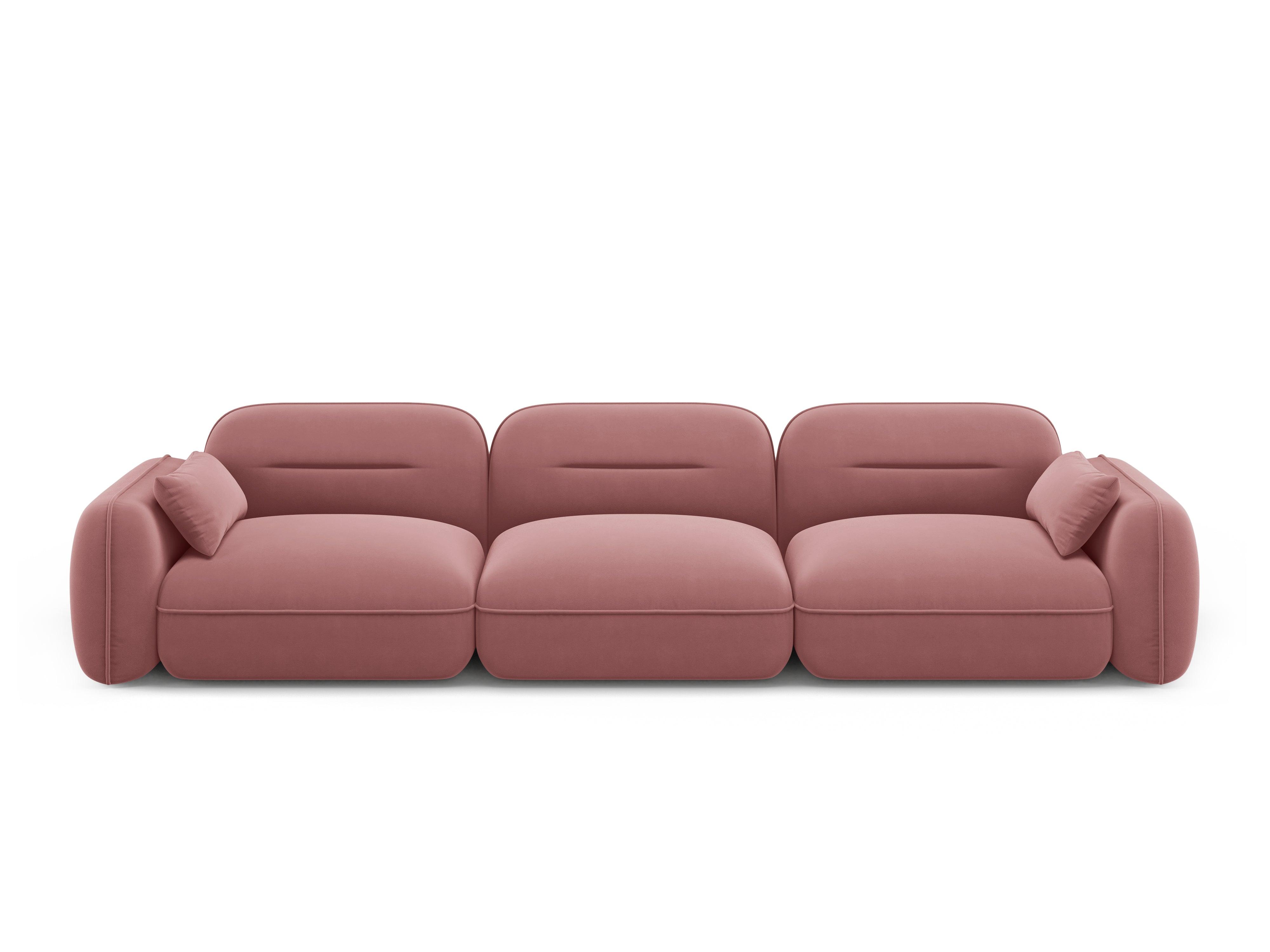 Sofa aksamitna 4-osobowa SYDNEY łososiowy – Cosmopolitan Design