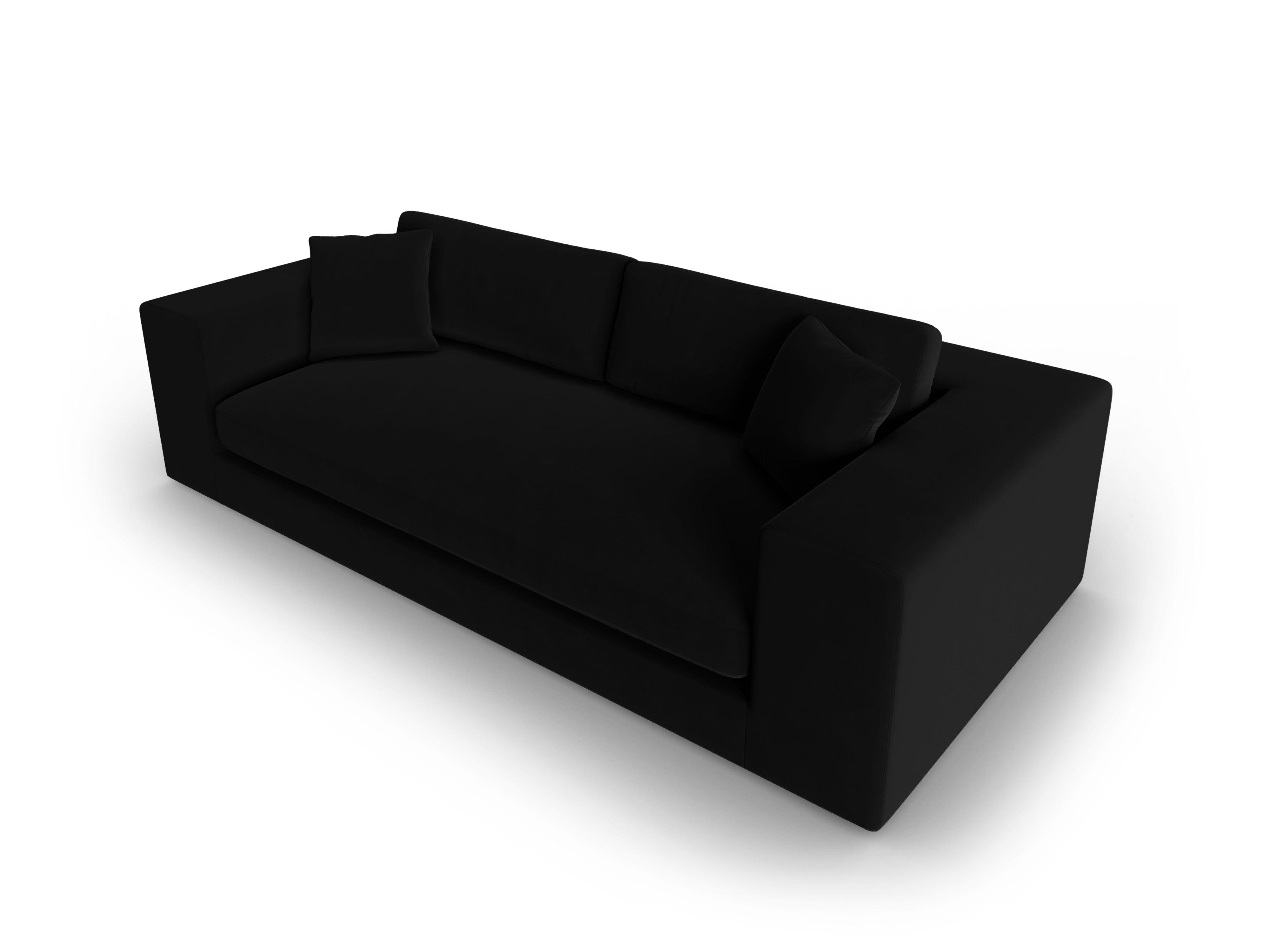 Sofa aksamitna 4-osobowa TENDANCE czarny CXL by Christian Lacroix Eye on Design