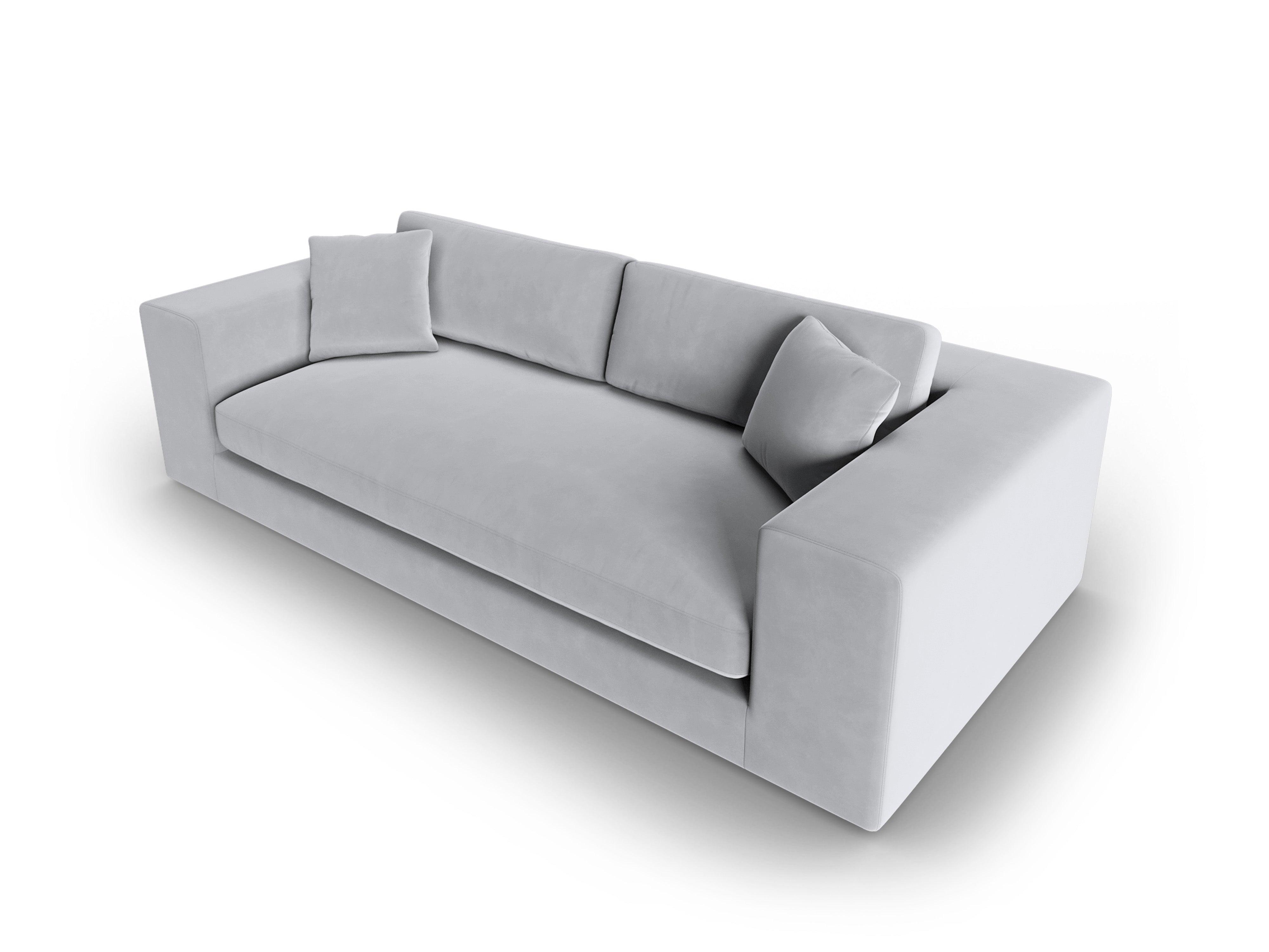 Sofa aksamitna 4-osobowa TENDANCE jasnoszary CXL by Christian Lacroix Eye on Design