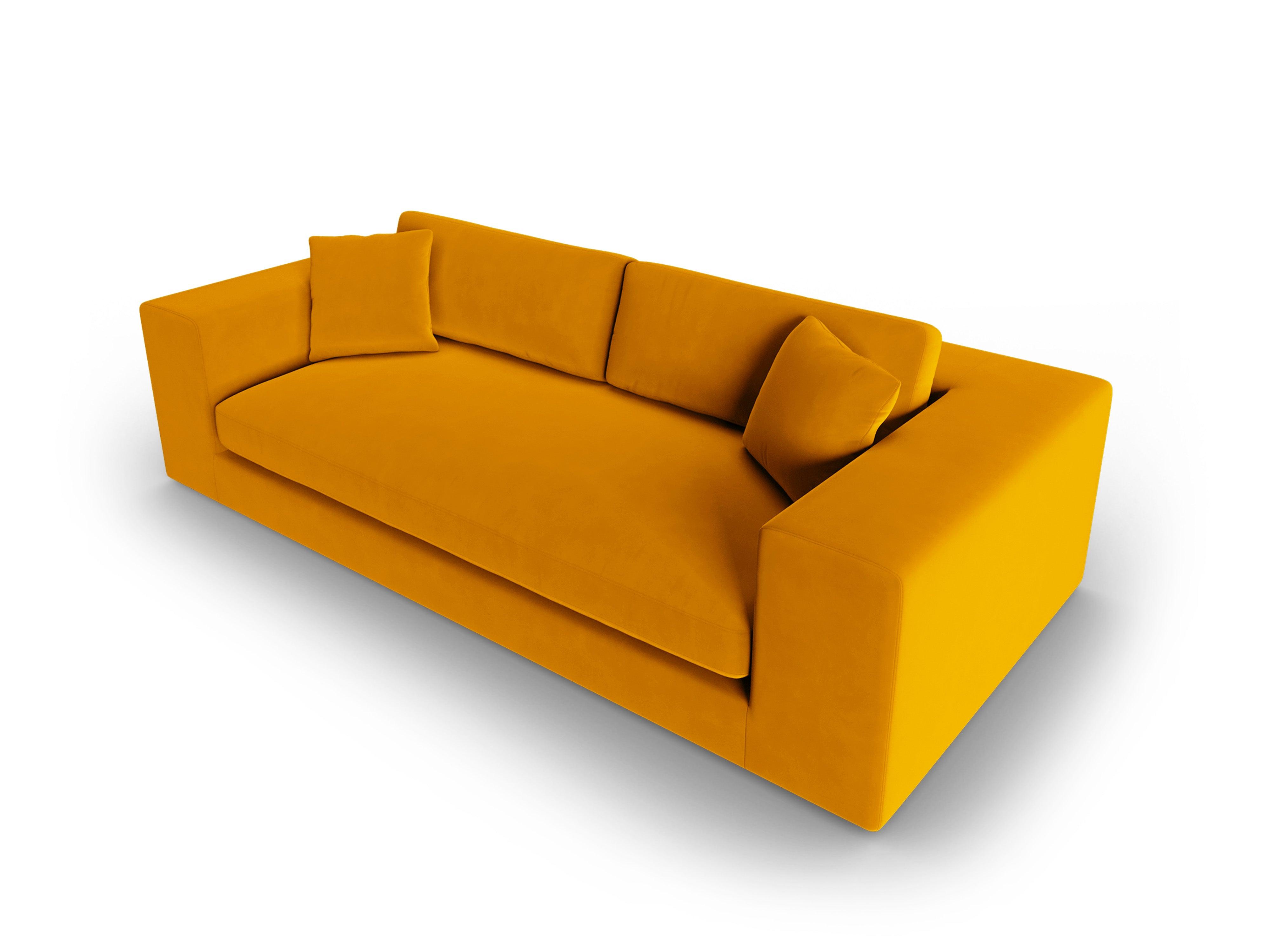 Sofa aksamitna 4-osobowa TENDANCE musztardowy CXL by Christian Lacroix Eye on Design