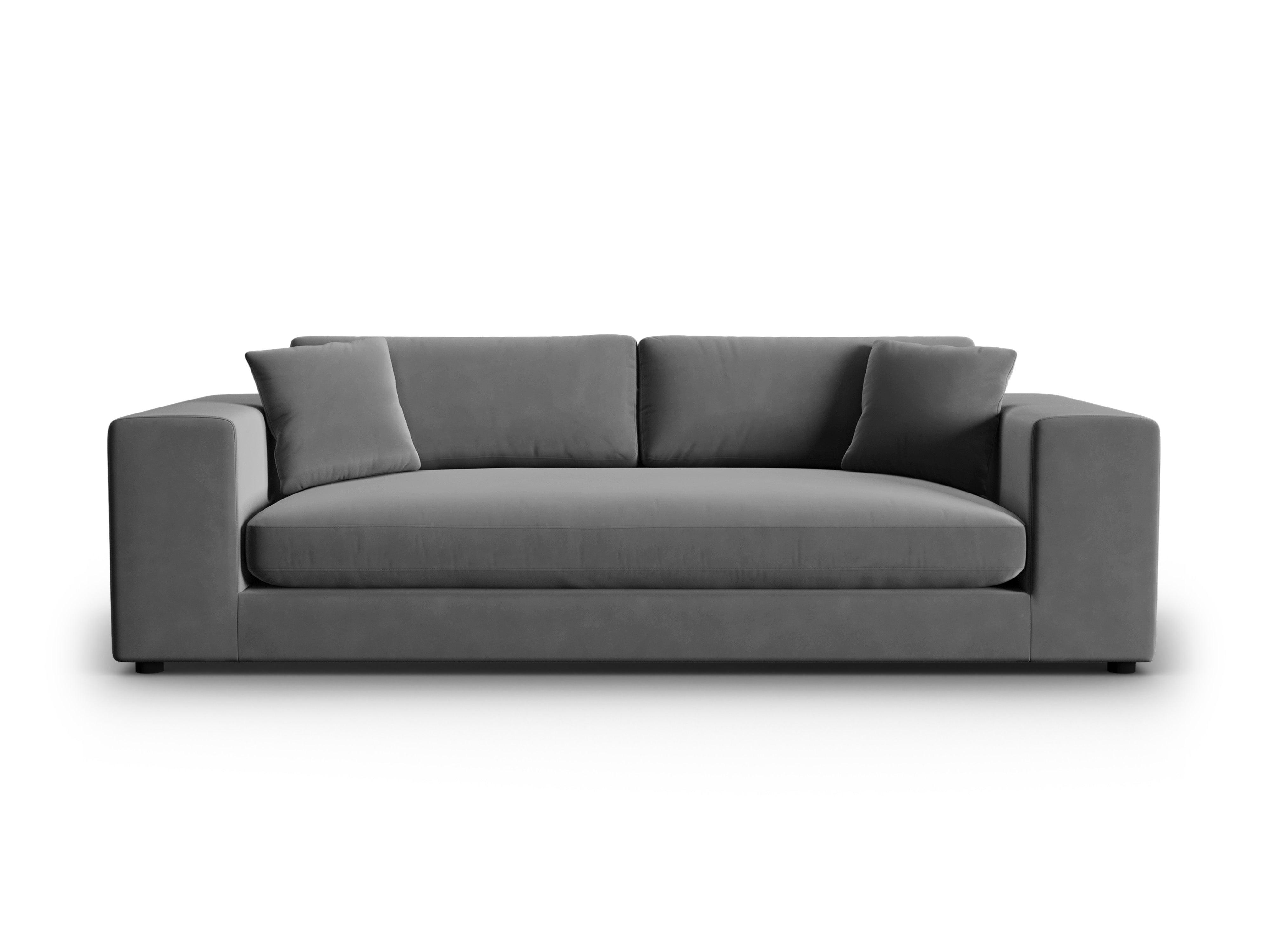 Sofa aksamitna 4-osobowa TENDANCE szary CXL by Christian Lacroix Eye on Design