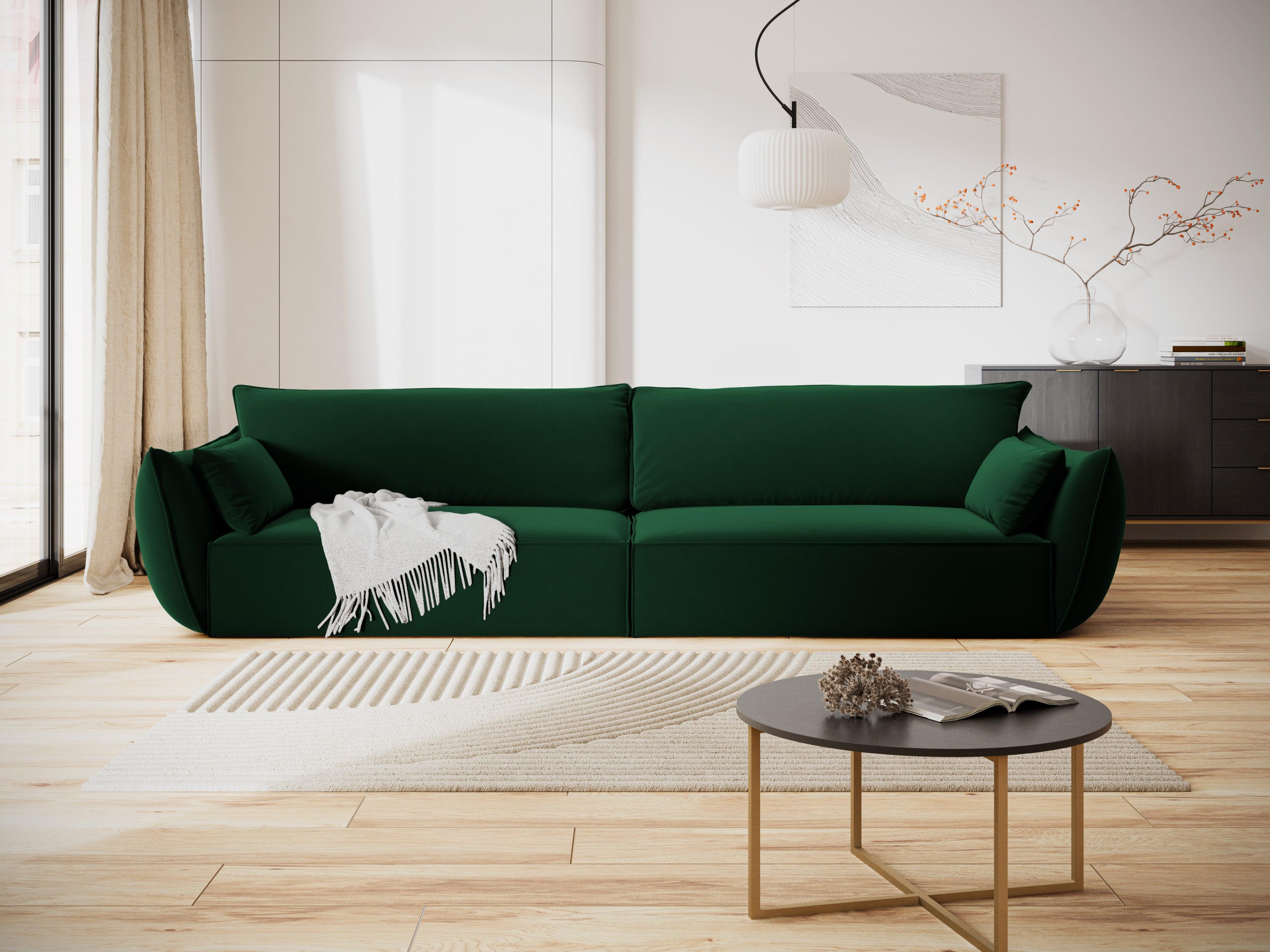 Sofa aksamitna 4-osobowa VANDA butelkowa zieleń Mazzini Sofas Eye on Design