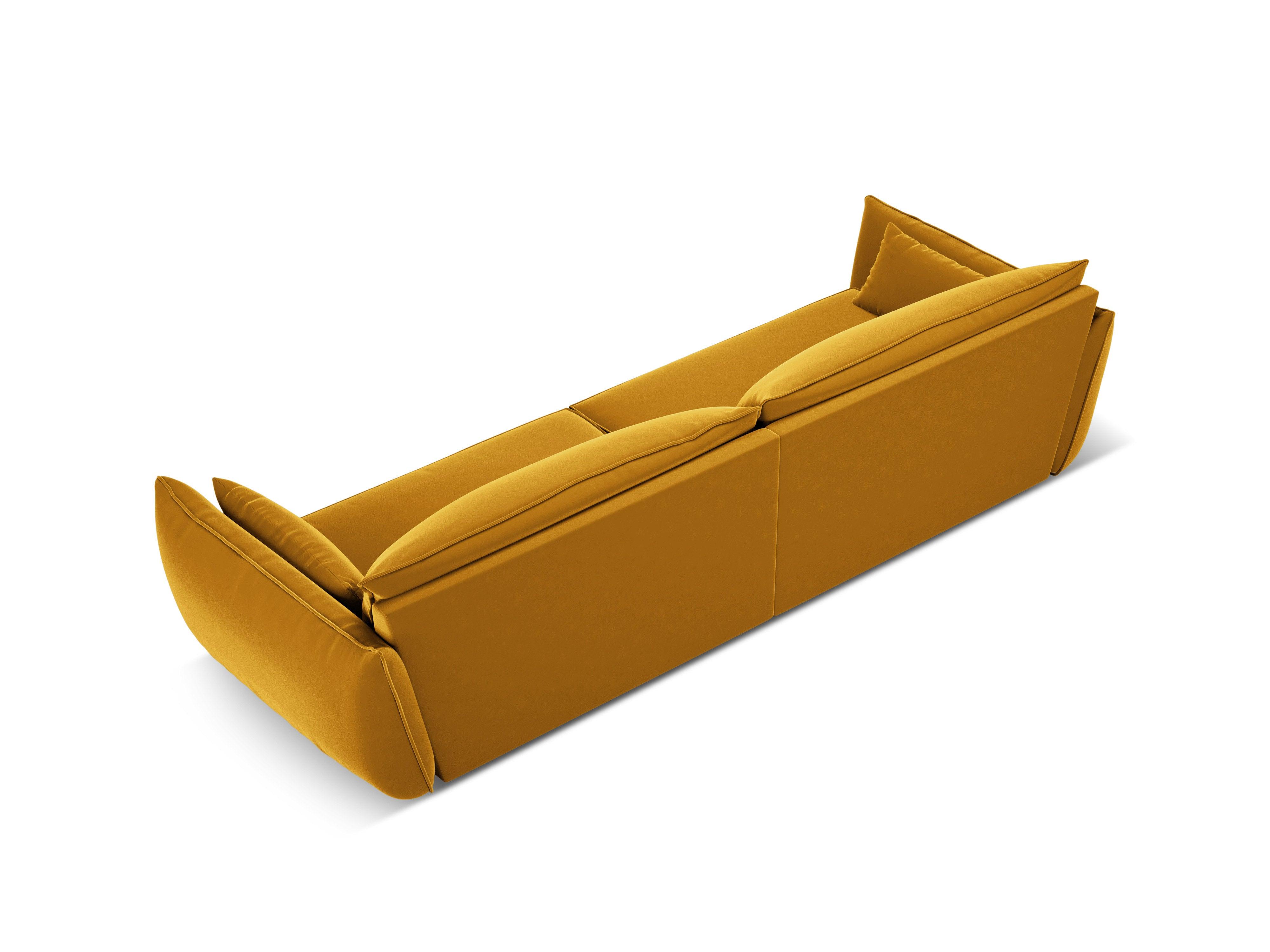 Sofa aksamitna 4-osobowa VANDA musztardowy Mazzini Sofas Eye on Design