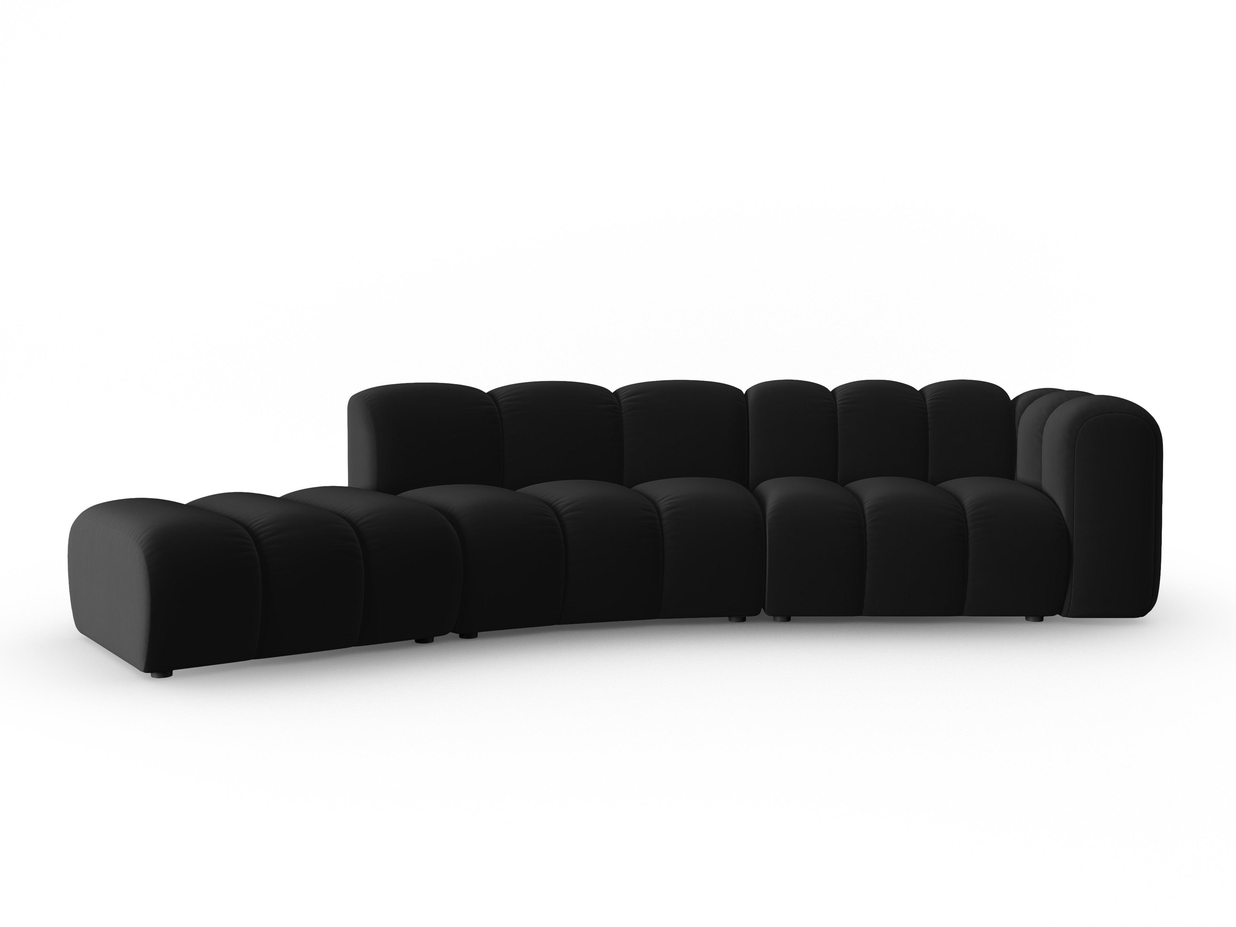 Sofa aksamitna 5-osobowa lewostronna SKYLER czarny Interieurs 86 Eye on Design